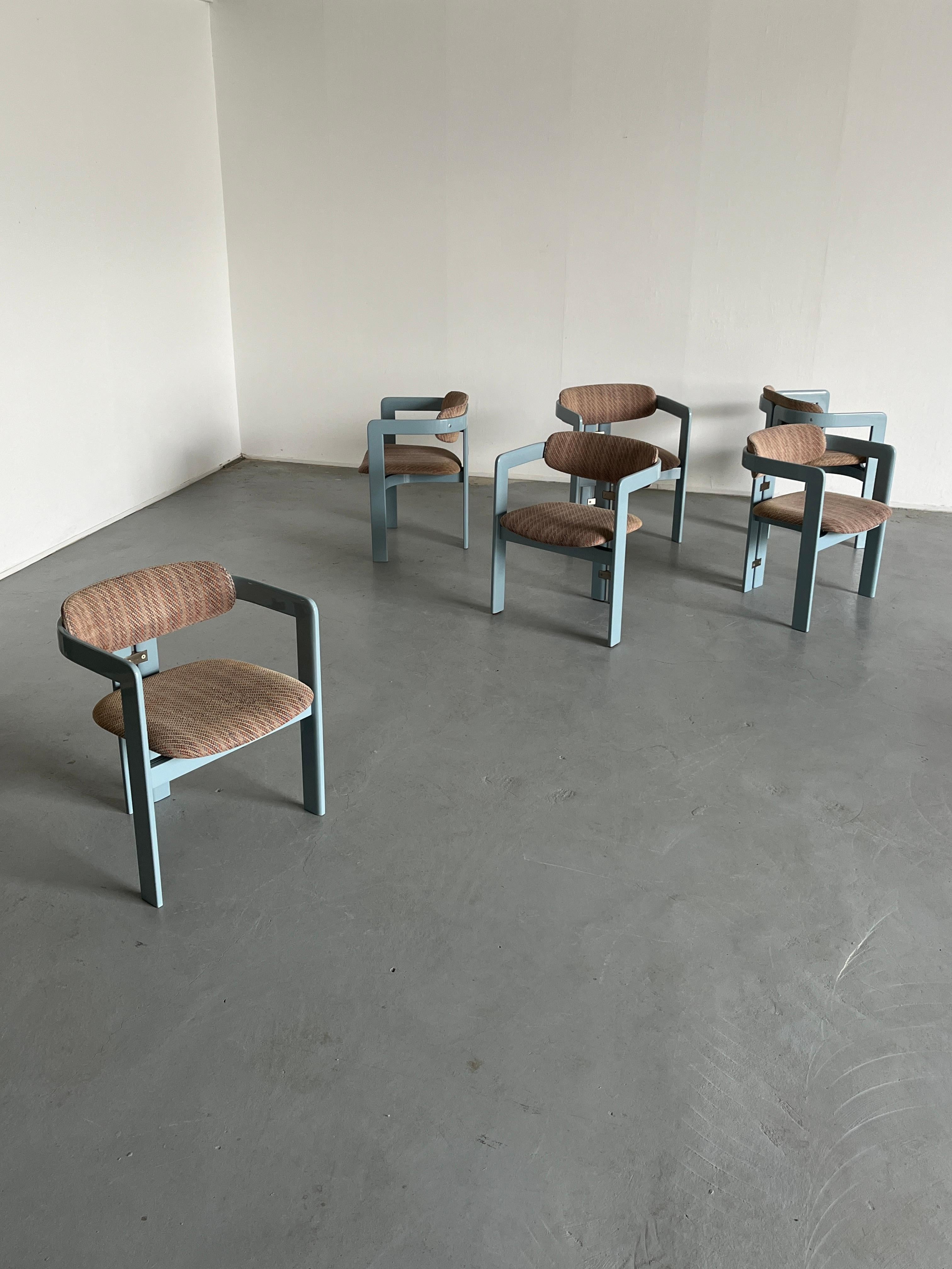 Italian Set of 6 Original Mid-Century Pamplona Chairs by Augusto Savini for Pozzi, 1965 For Sale