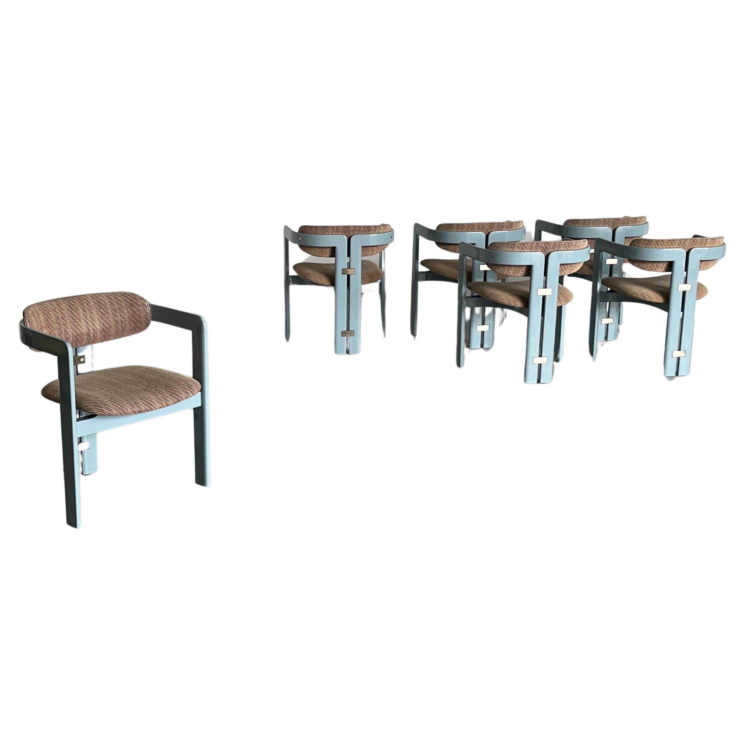 Set of 6 Original Mid-Century Pamplona Chairs by Augusto Savini for Pozzi, 1965