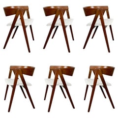Set of 6 Original Vintage Allan Gould Compass Dining Chairs 1950s
