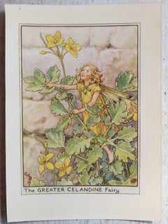 Set of 6 Original Vintage Flower Fairy Prints, circa 1930
