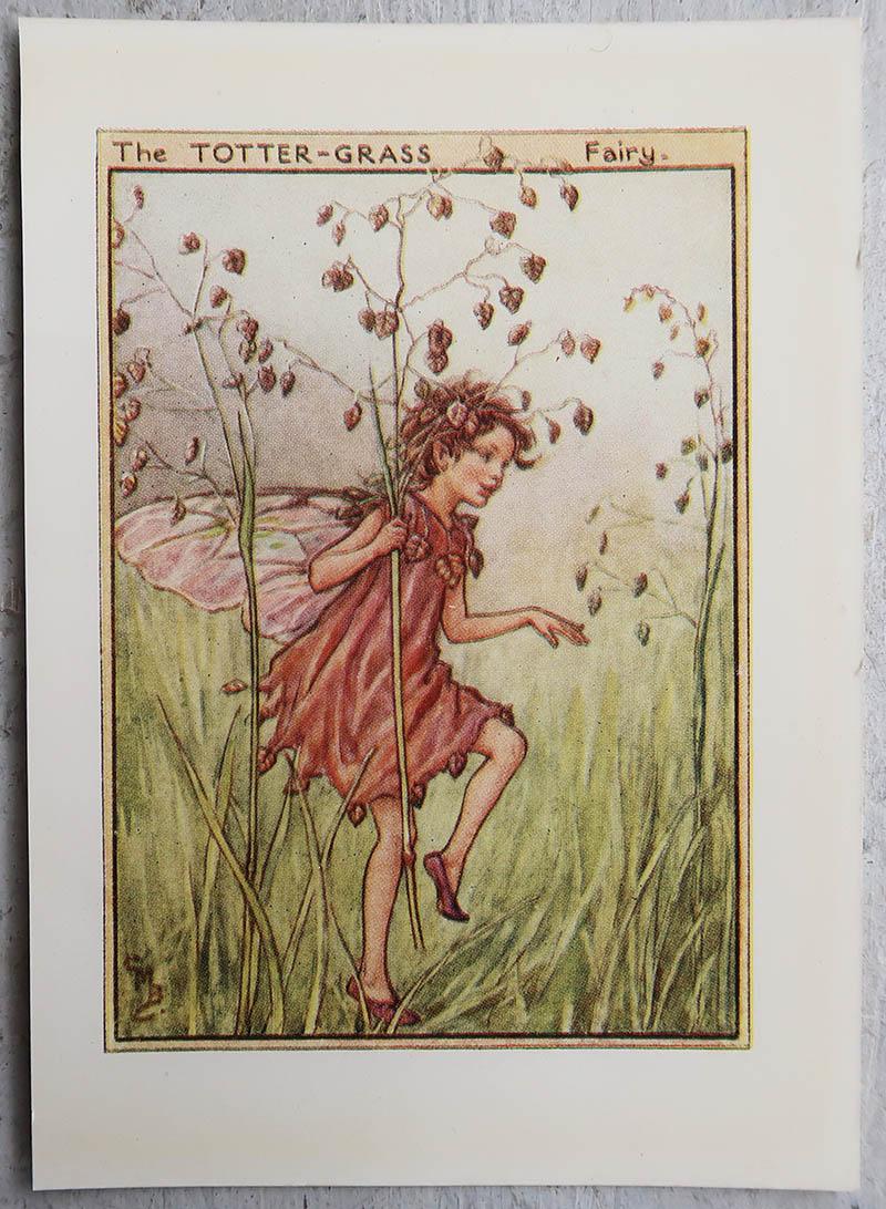 Autre Ensemble de 6 gravures originales de fées fleuries, circa 1930 en vente