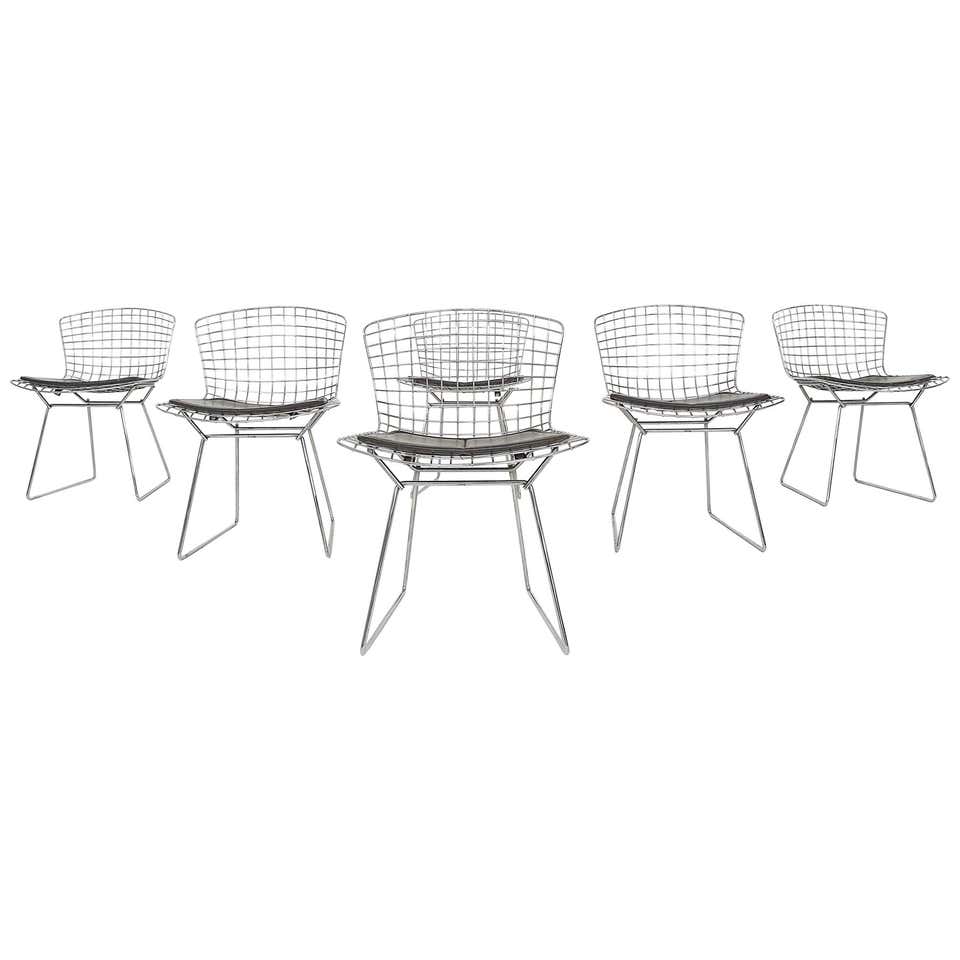 Set of 6 Original Vintage Harry Bertoia for Knoll Wire Dining or Side ...