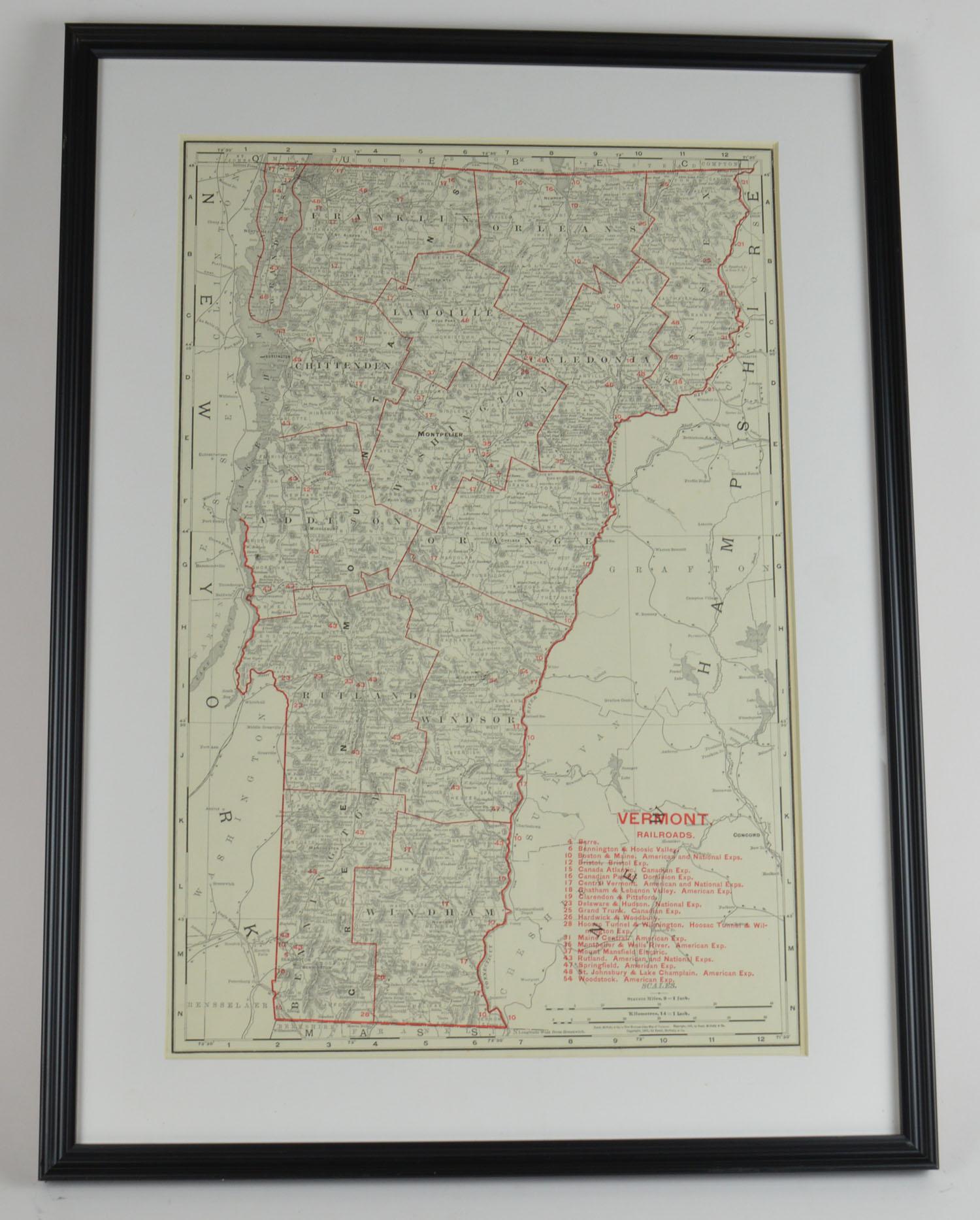 Early 20th Century Set of 6 Original Vintage Maps of American States, circa 1900