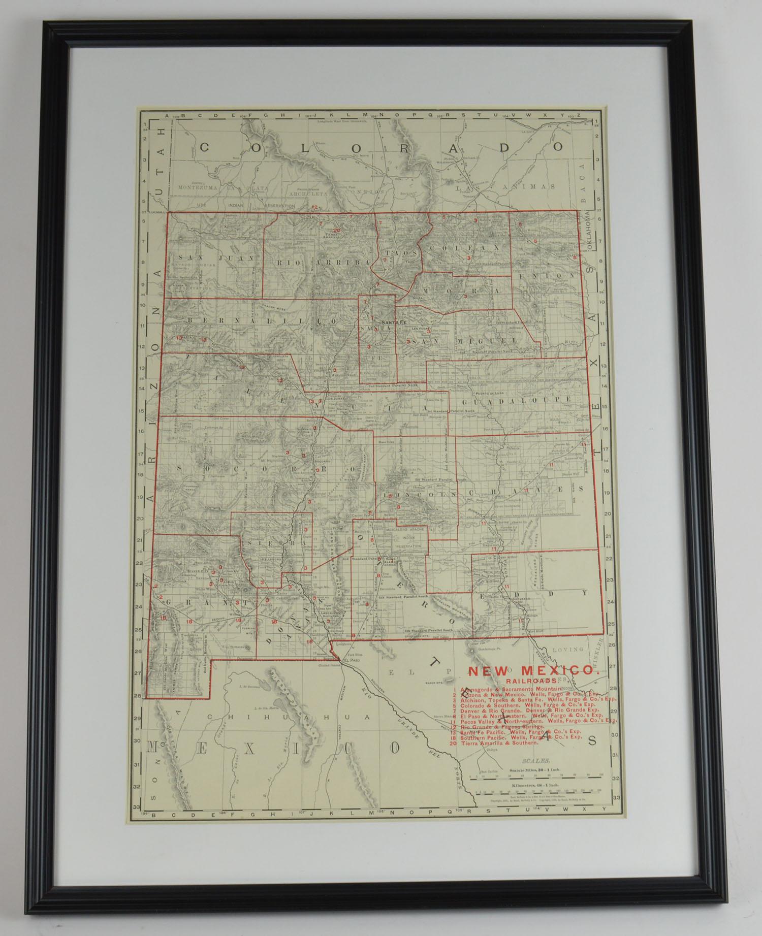 Paper Set of 6 Original Vintage Maps of American States, circa 1900