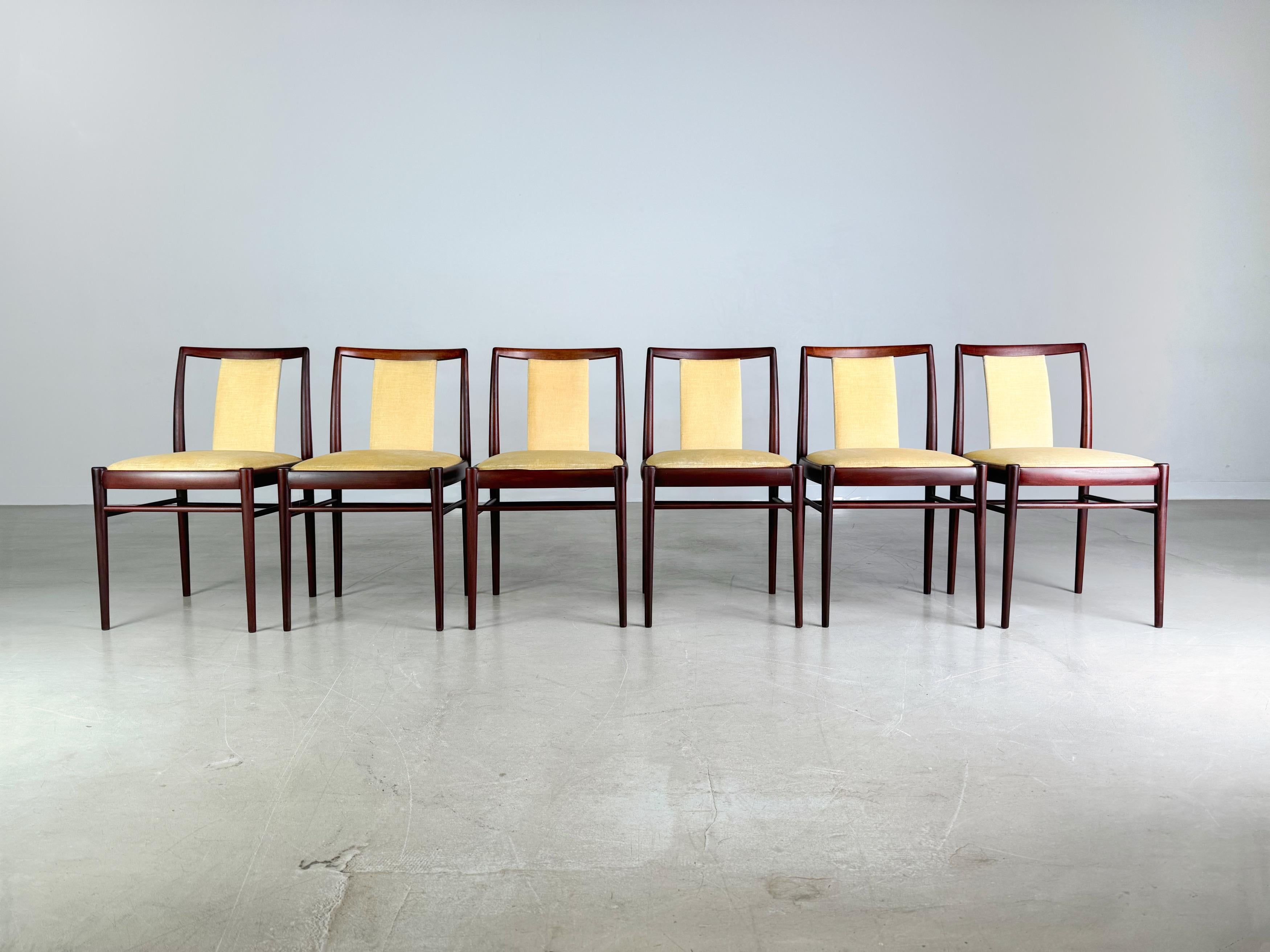 Mid-20th Century Set of 6 original vintage Mid Century chairs Benze 1960s For Sale
