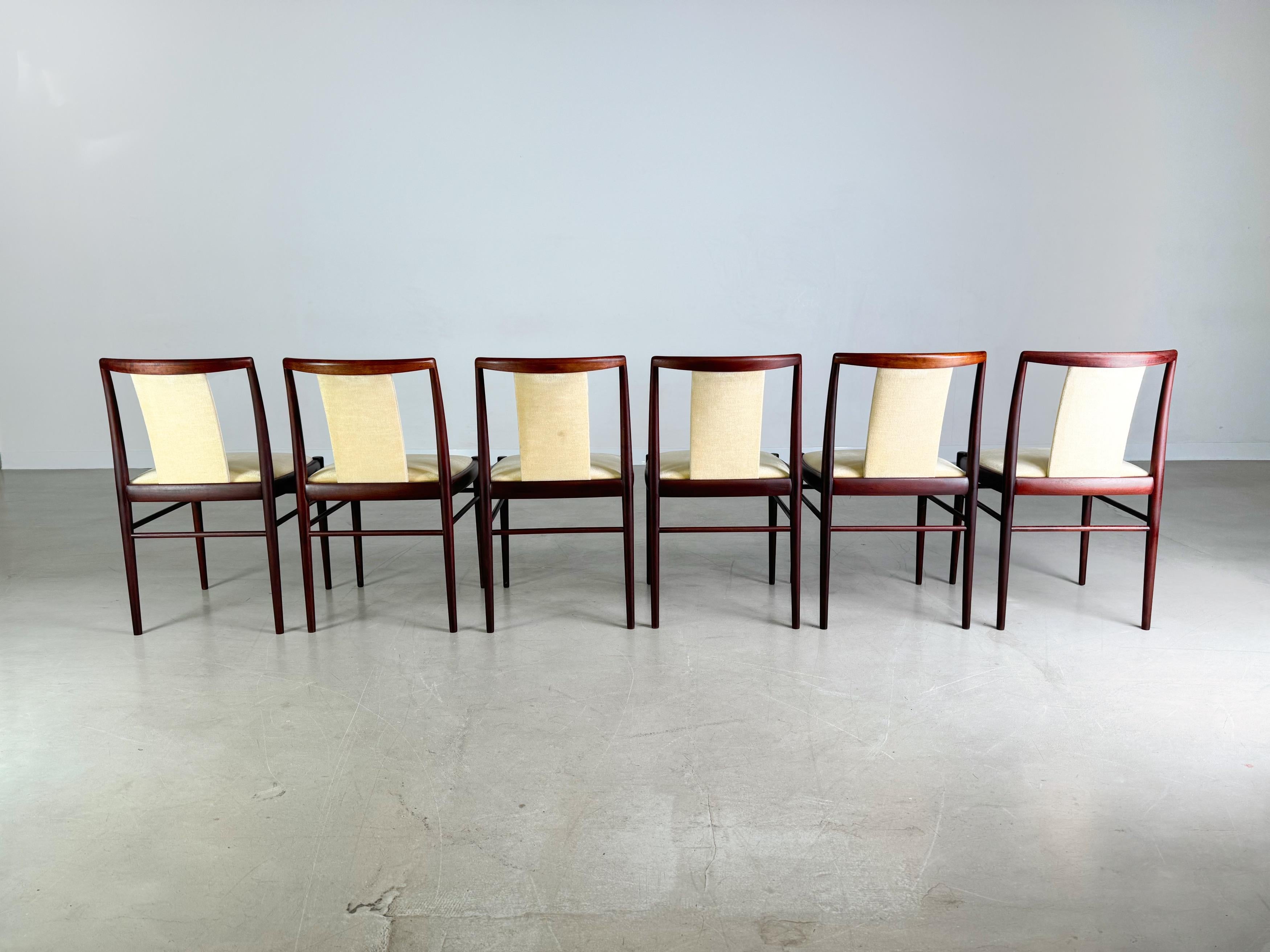 Set of 6 original vintage Mid Century chairs Benze 1960s For Sale 3