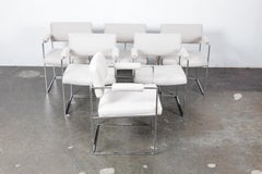Set of 6 Original Vintage Milo Baughman Chairs Model '1188' with Chrome Frames