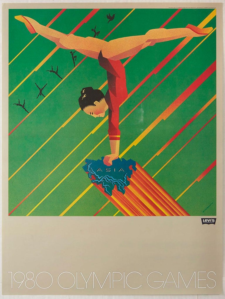 Set of 6 Original Vintage Posters 1980 Moscow Olympic Games Levi's