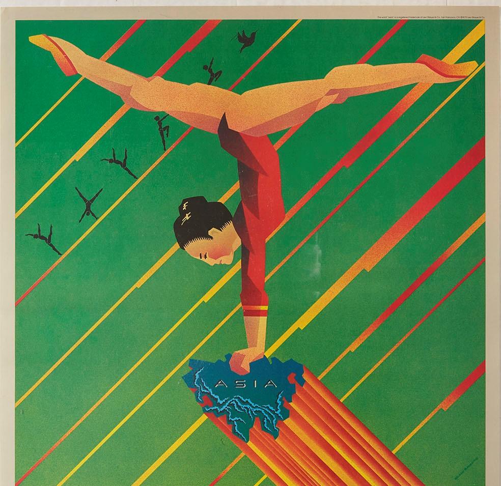 American Set of 6 Original Vintage Posters 1980 Moscow Olympic Games Levi's Sport Design