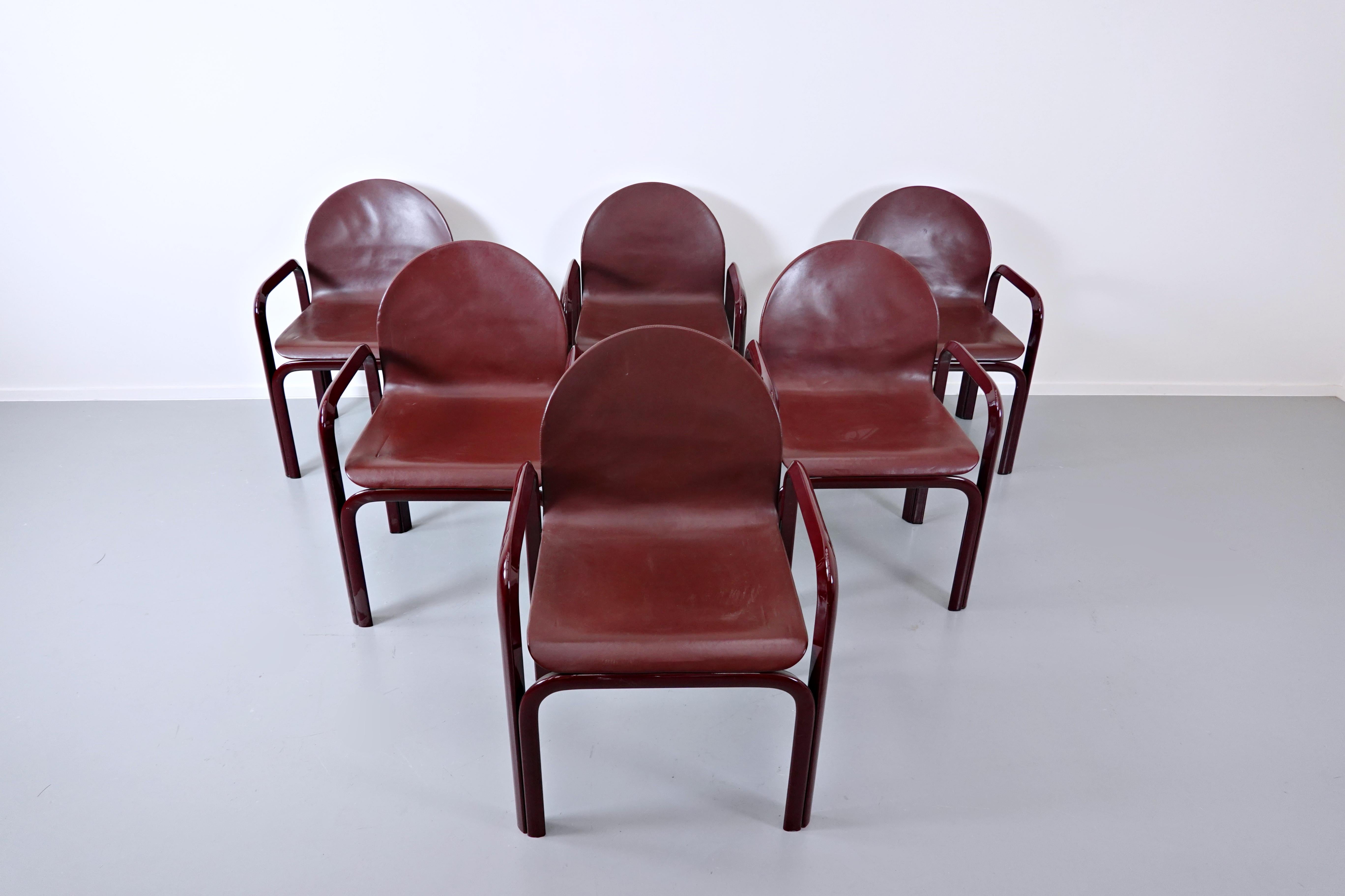 Set of 6 Orsay armchairs by Gae Aulenti for Knoll International.
