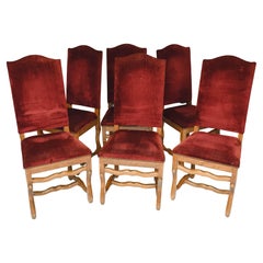 Antique Set of 6 Os de Mouton Chairs