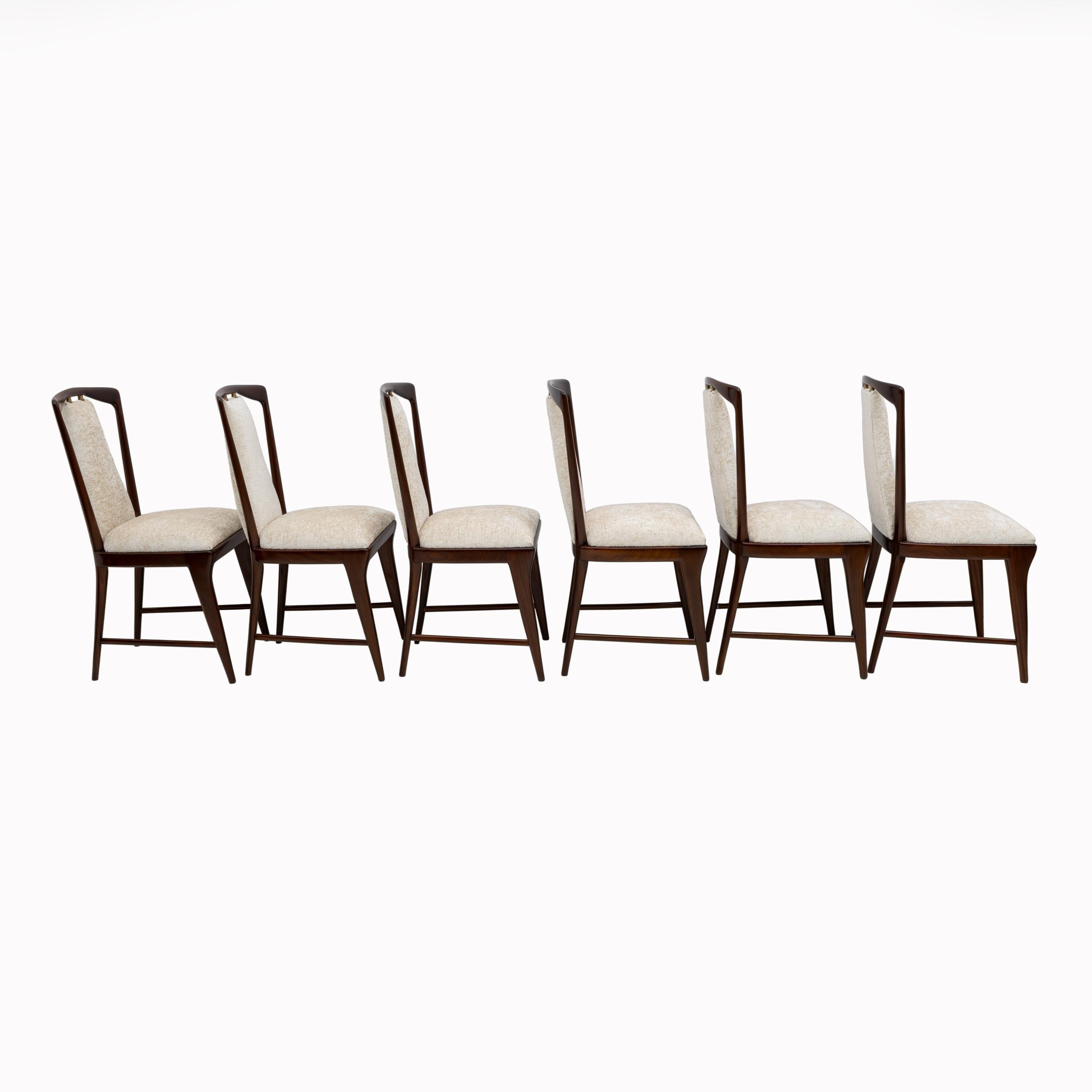 Set of 6 Osvaldo Borsani Mid-Century Modern Italian Bouclè Dining Chairs, 50s 6