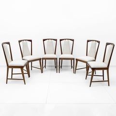 Ensemble de 6 chaises de salle à manger en bouclage italien Osvaldo Borsani, années 50
