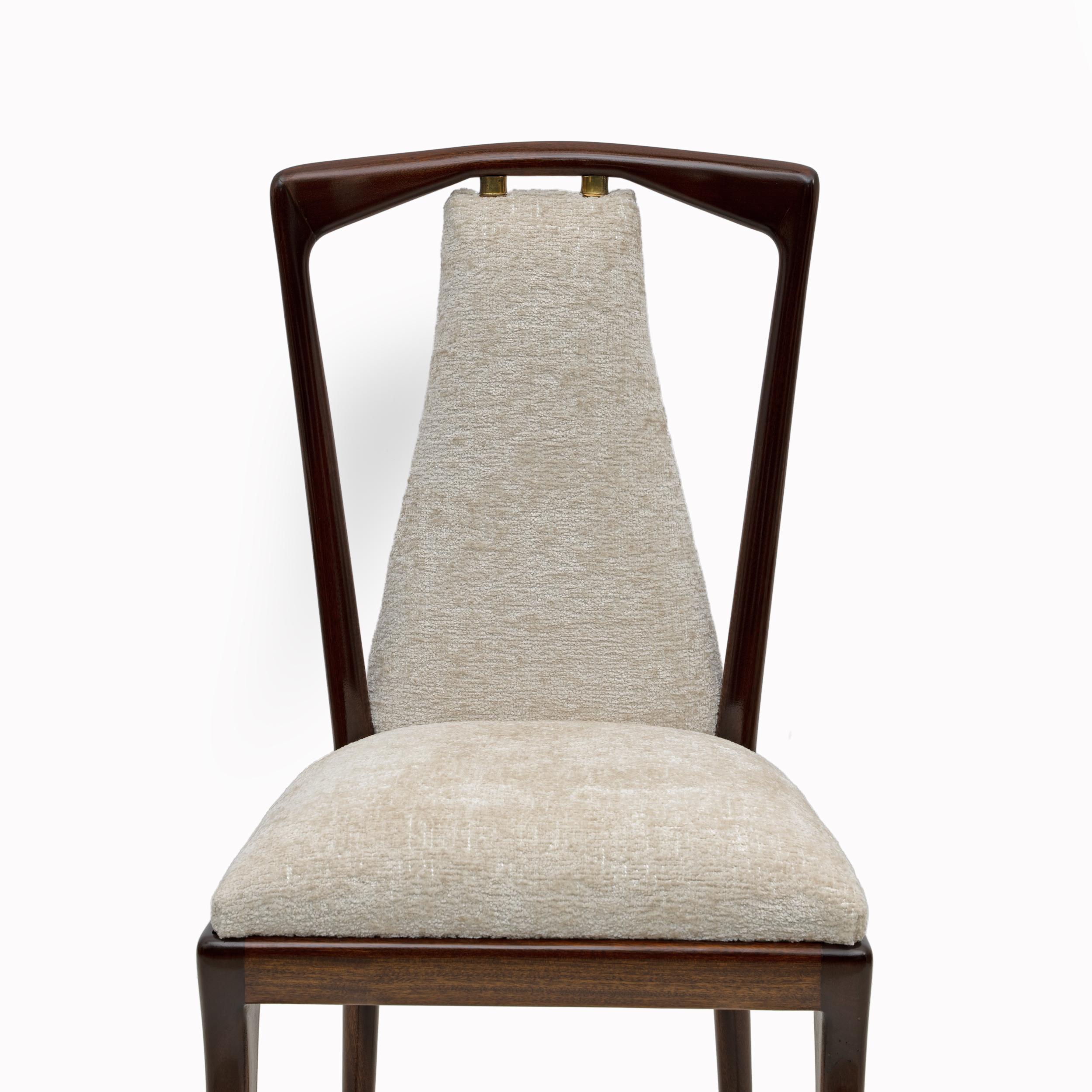 Mid-20th Century Set of 6 Osvaldo Borsani Mid-Century Modern Italian Bouclè Dining Chairs, 50s