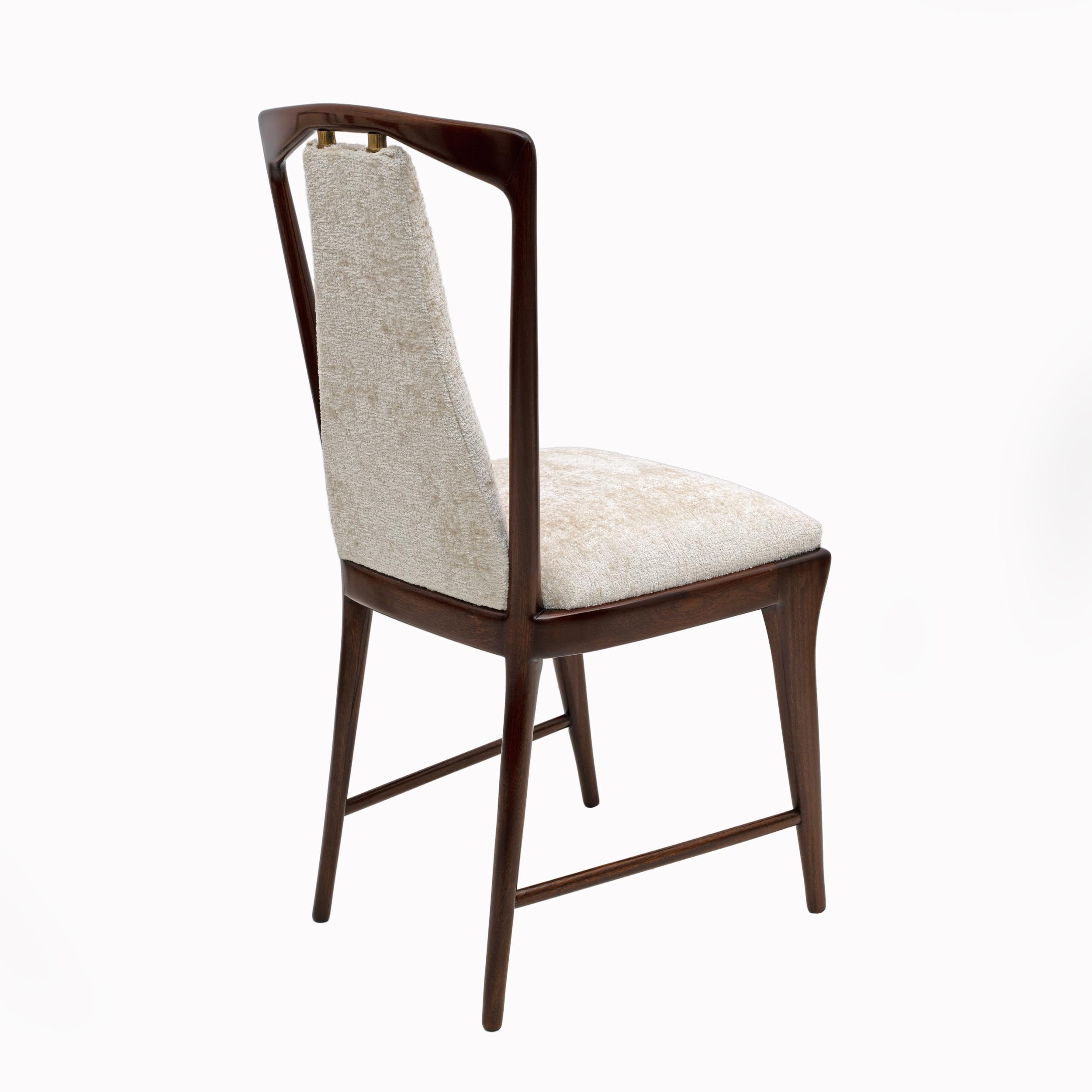 Bouclé Set of 6 Osvaldo Borsani Mid-Century Modern Italian Bouclè Dining Chairs, 50s