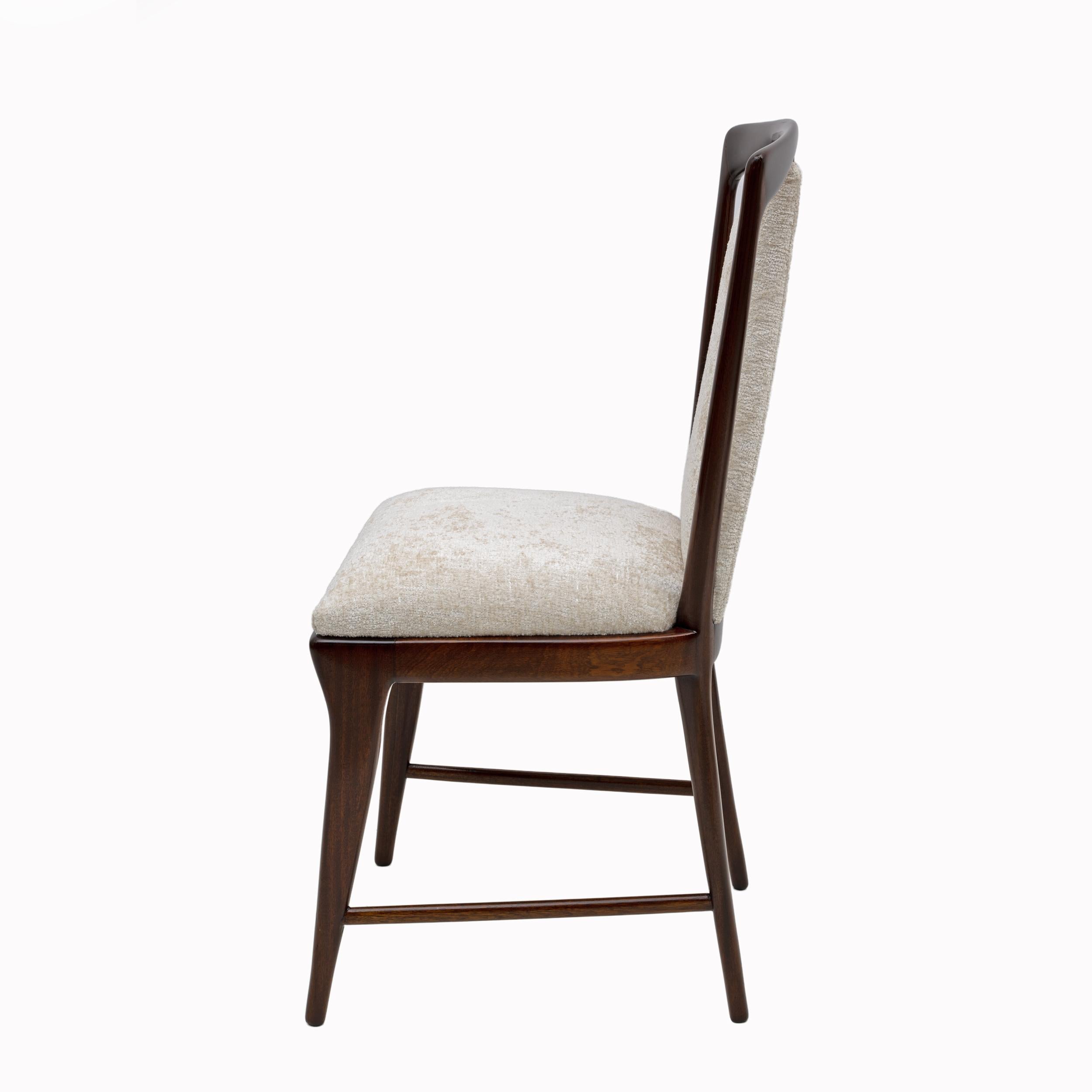 Set of 6 Osvaldo Borsani Mid-Century Modern Italian Bouclè Dining Chairs, 50s 2