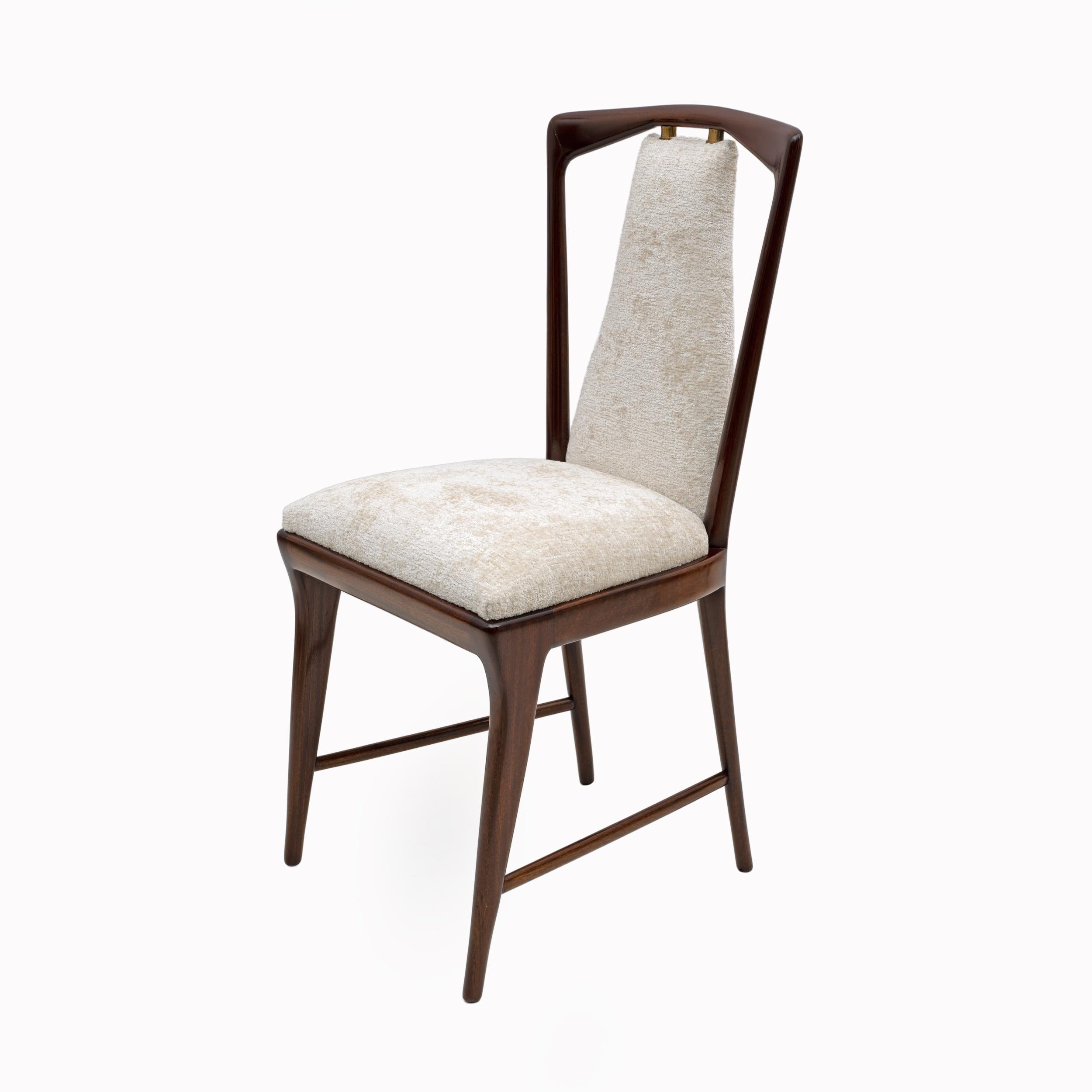 Set of 6 Osvaldo Borsani Mid-Century Modern Italian Bouclè Dining Chairs, 50s 3