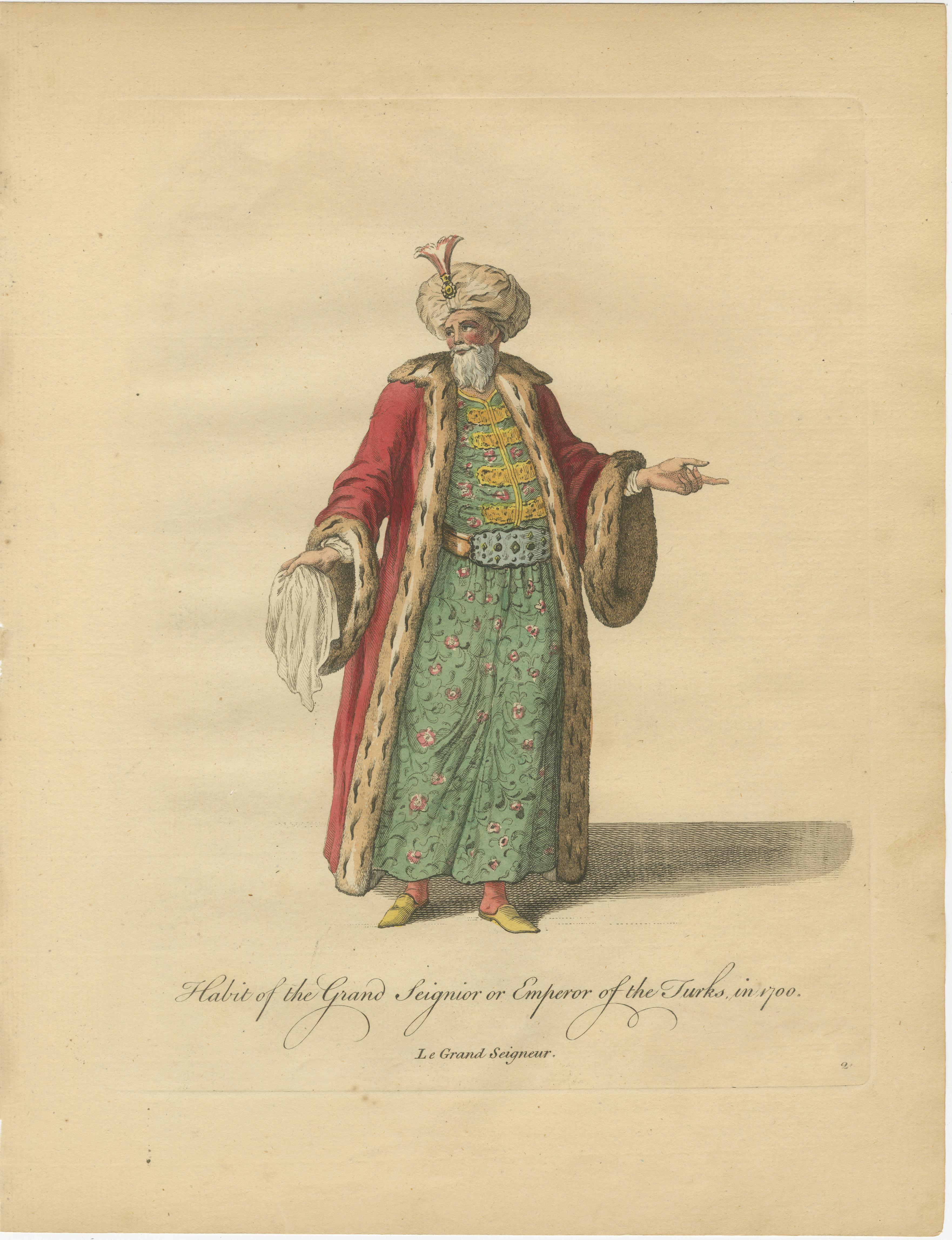 Set of 6 Ottoman Costume Prints, Hand-Colored Engravings, 1767