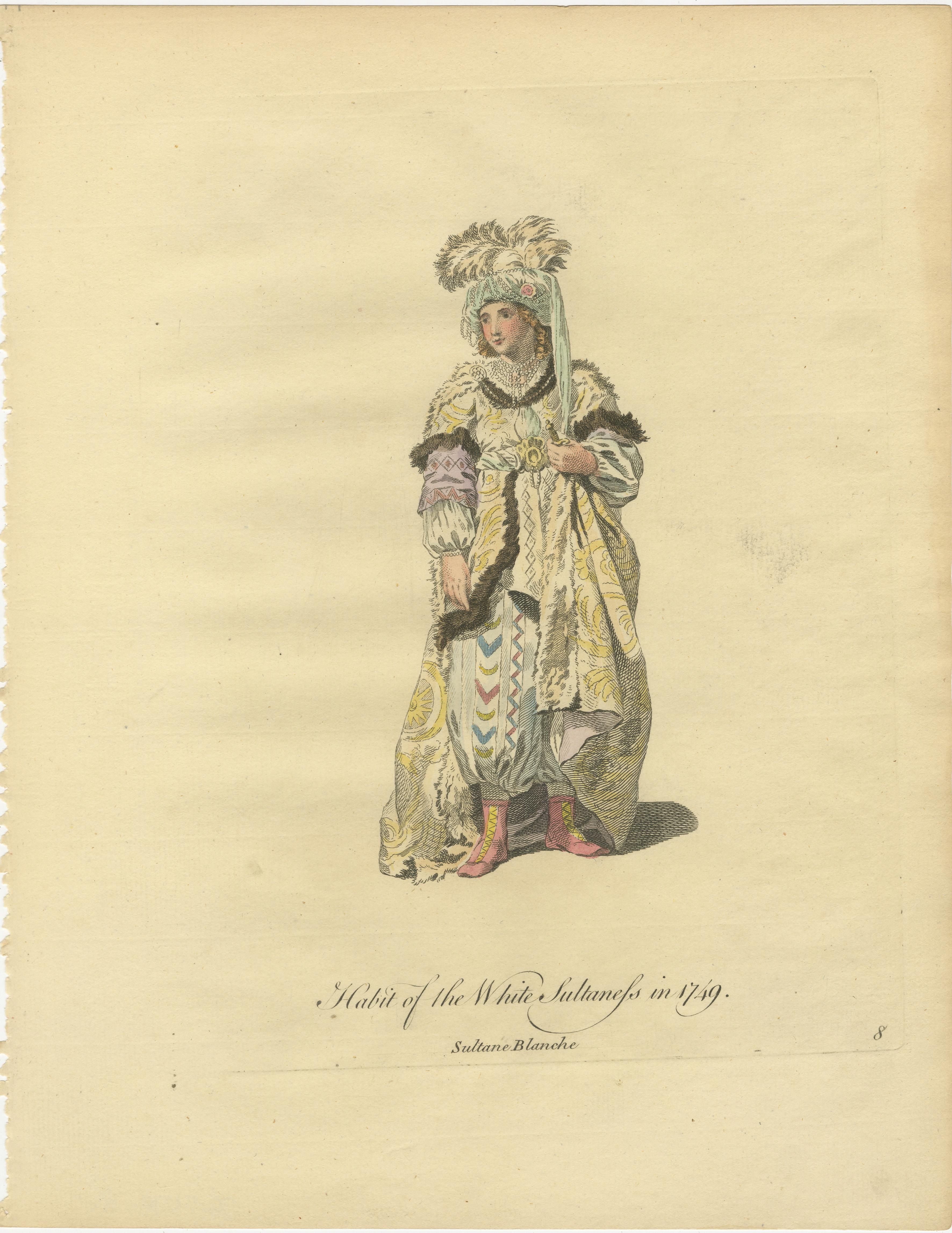 Set of 6 Ottoman Costume Prints, Hand-Colored Engravings, 1767