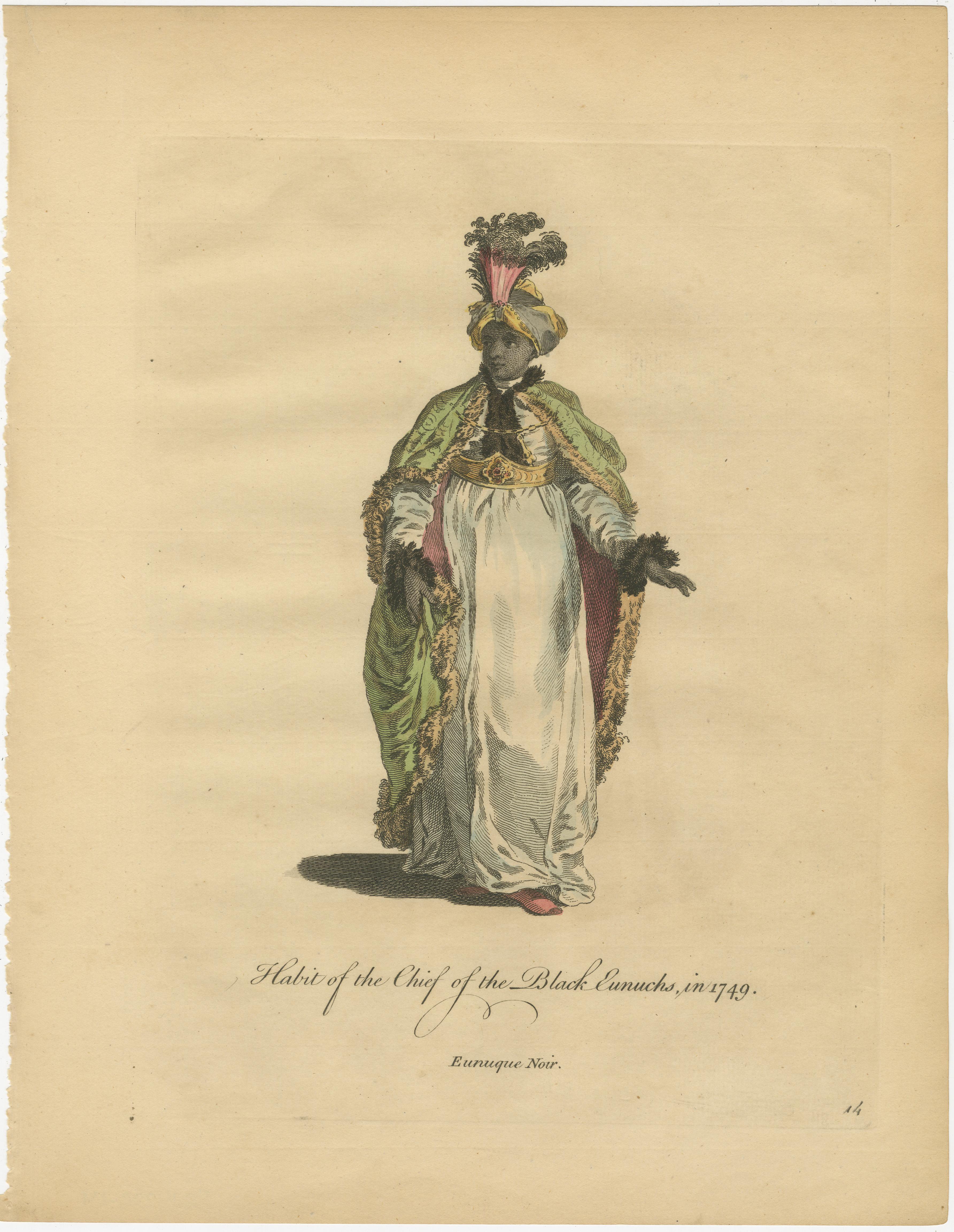Set of 6 Ottoman Costume Prints, Hand-Colored Engravings, 1767