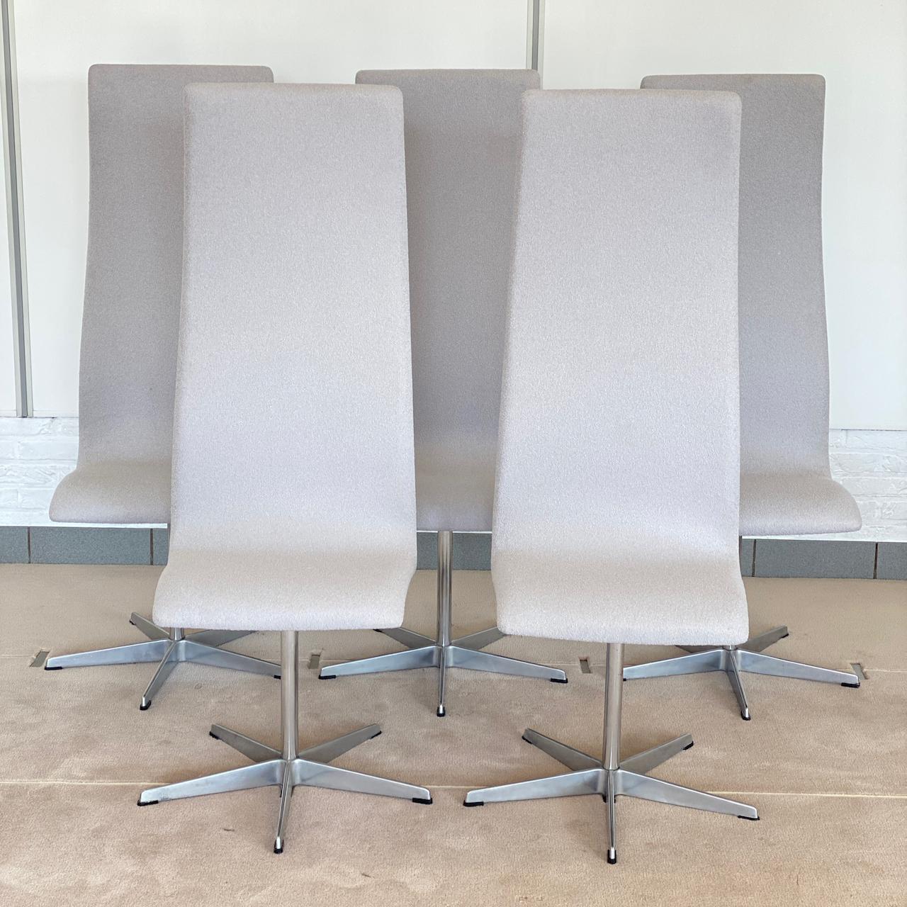 Mid-Century Modern Set of 6 Oxford chairs by Arne Jacobson for Fritz Hansen - Denmark 1960s For Sale