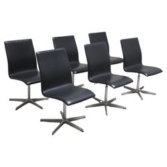 Set of 6 'Oxford' Swivel Chairs by Arne Jacobsen for Fritz Hansen, 1965