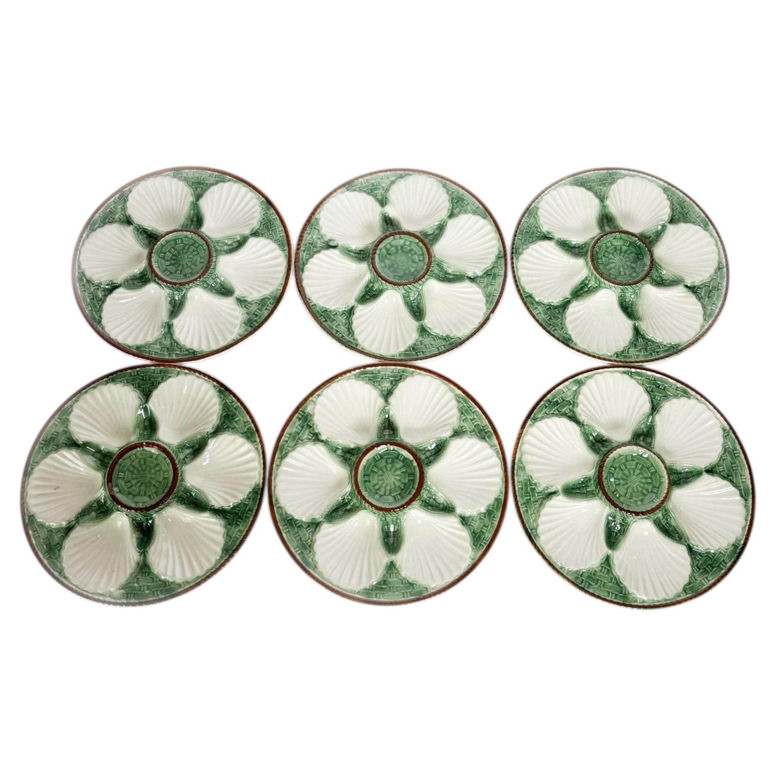 Set of 6 oyster plates, France, 1960