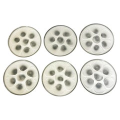 Set of 6 Oyster Plates in Ceramic, France, 1970s