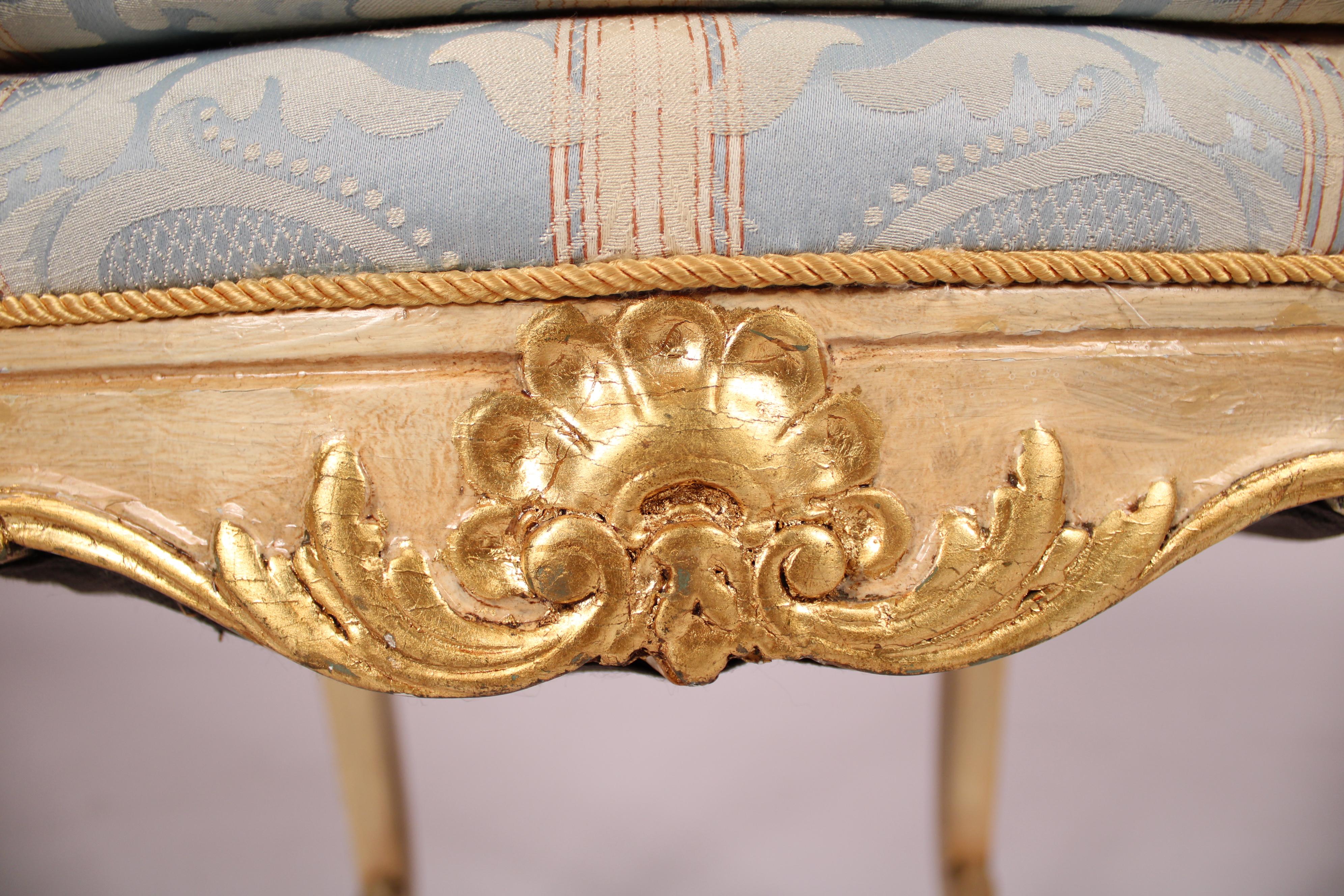 Set of 6 Painted and Gilt Decorated Dining Room Chairs For Sale 7