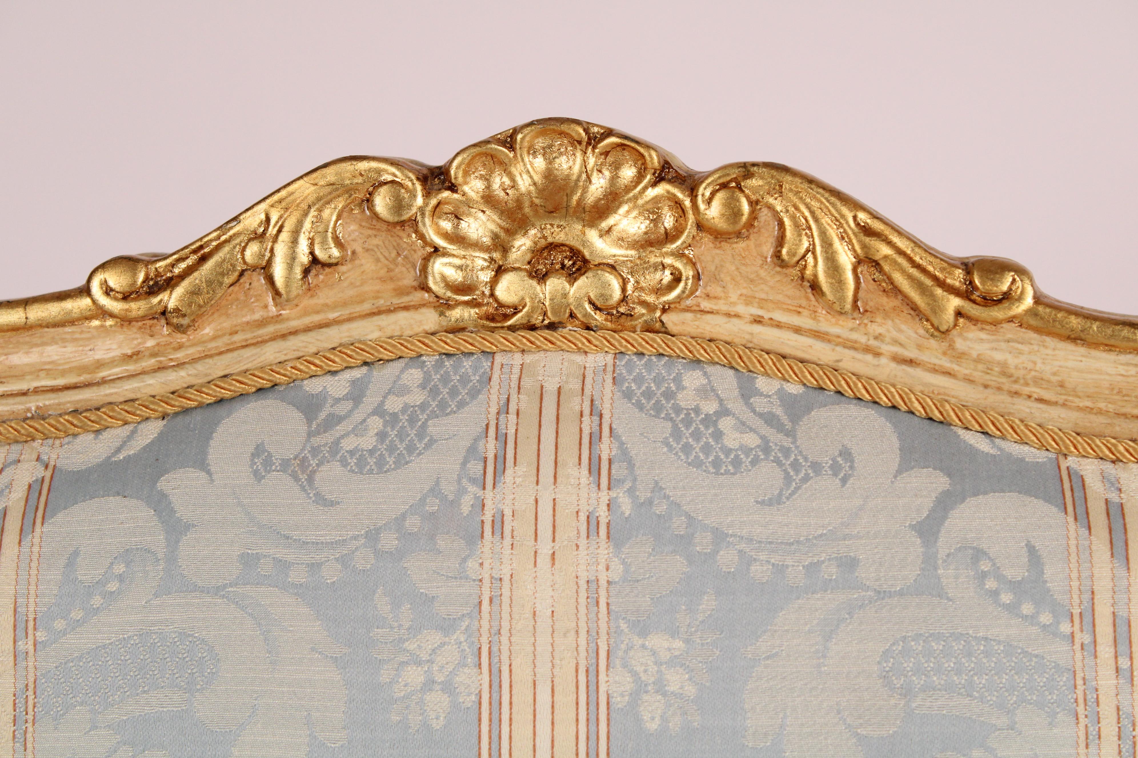 Set of 6 Painted and Gilt Decorated Dining Room Chairs For Sale 1