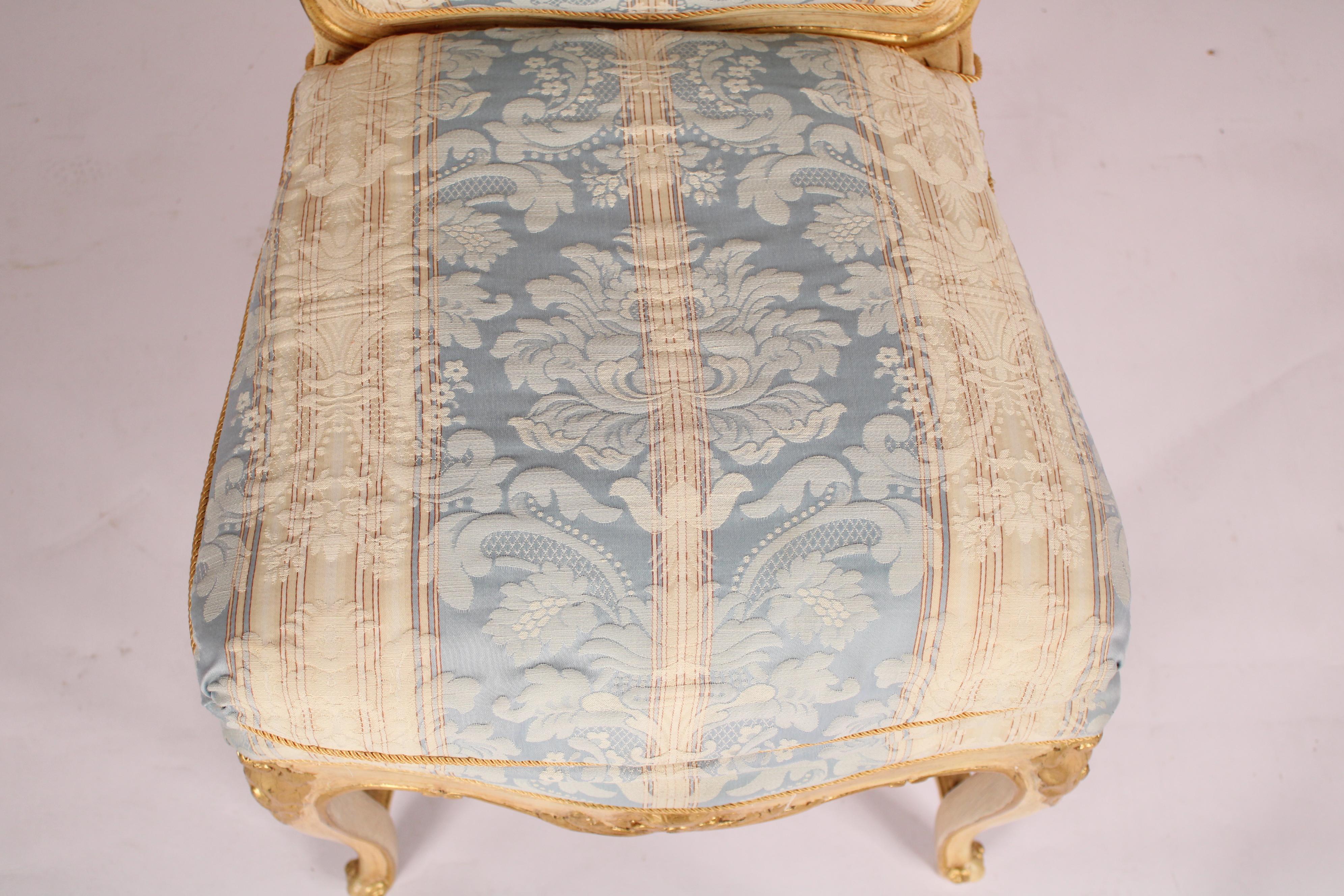 Set of 6 Painted and Gilt Decorated Dining Room Chairs For Sale 2