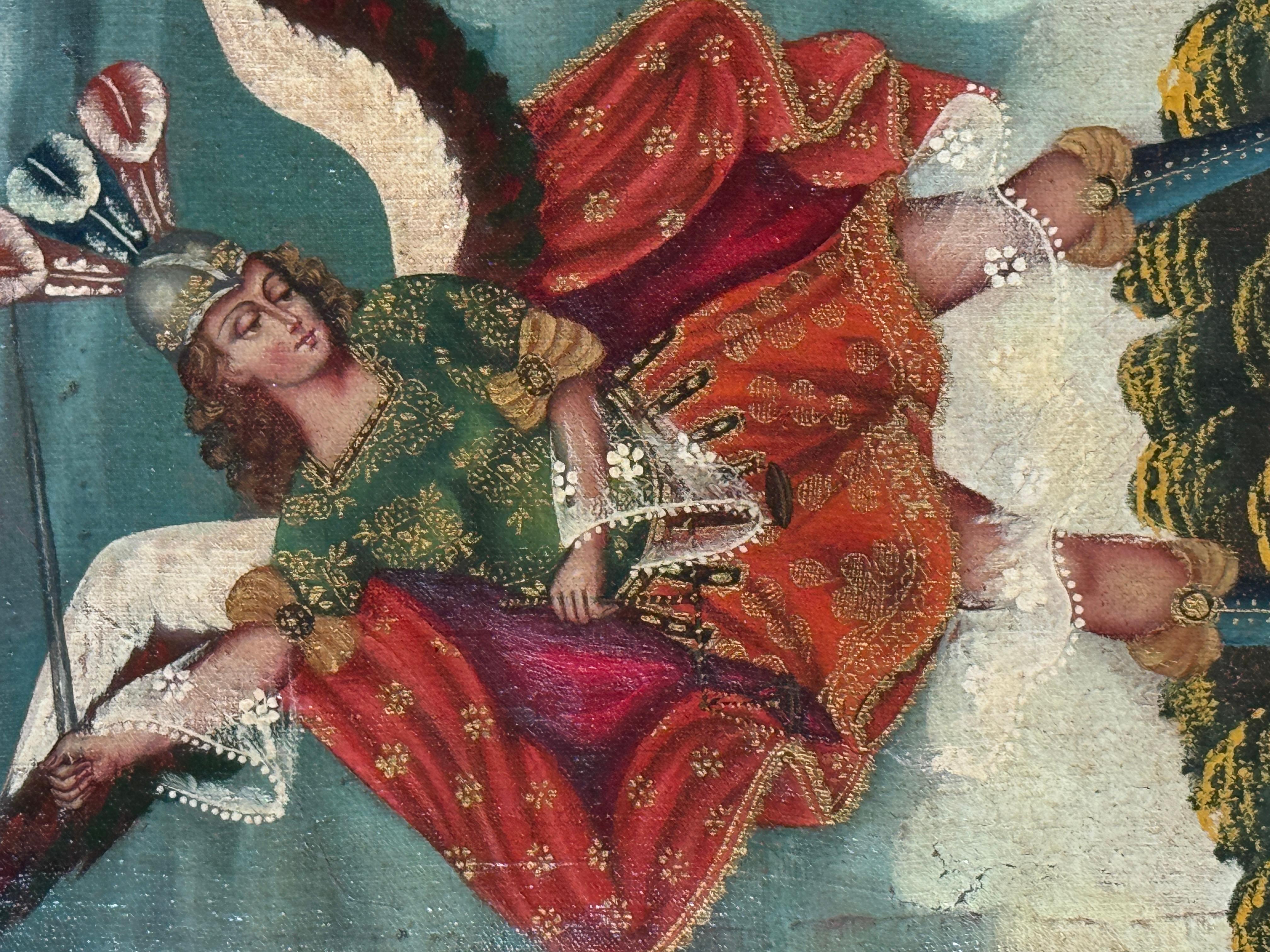 Set of 6 Paintings Attributed to the Cusco School, 18th–19th Centuries For Sale 11