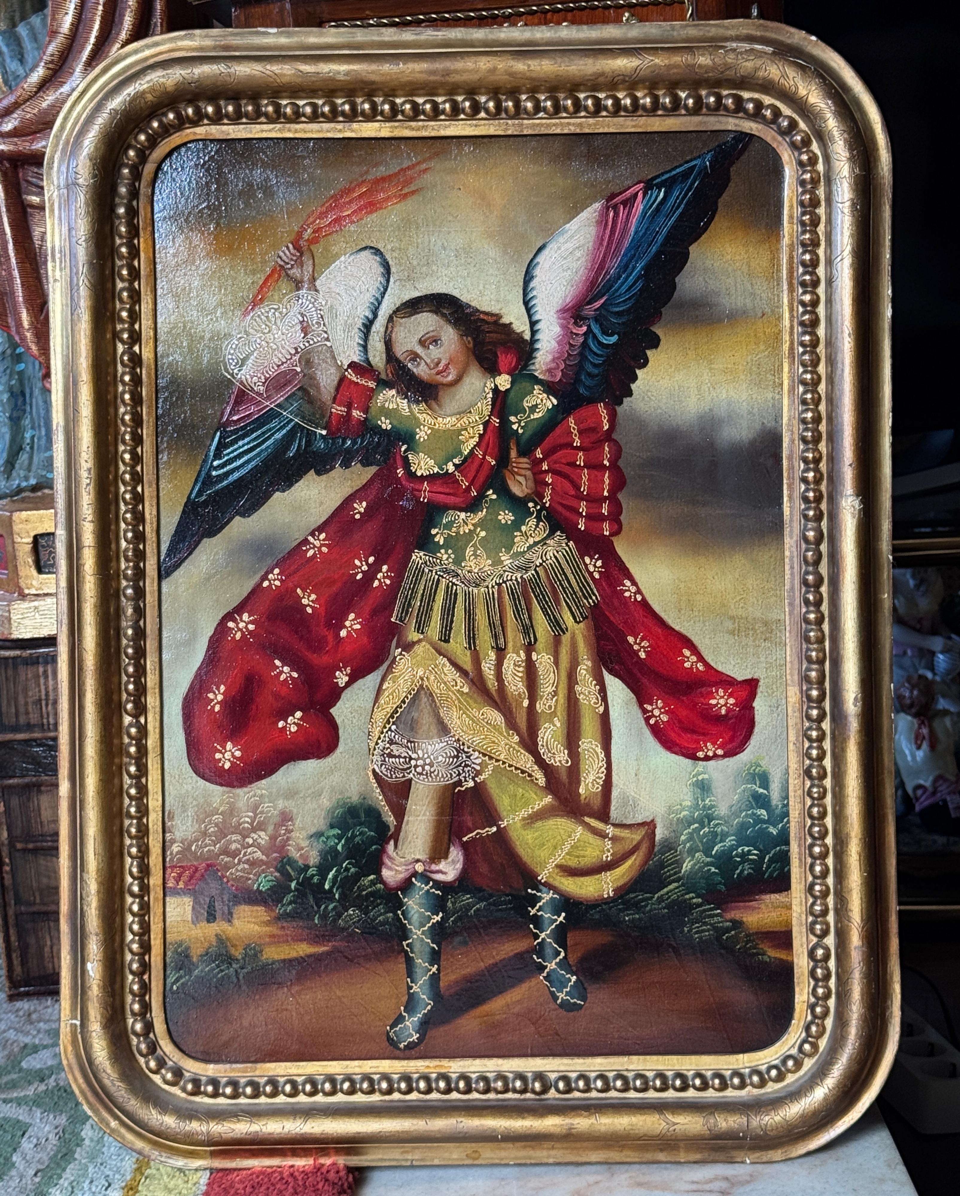 Baroque Set of 6 Paintings Attributed to the Cusco School, 18th–19th Centuries For Sale