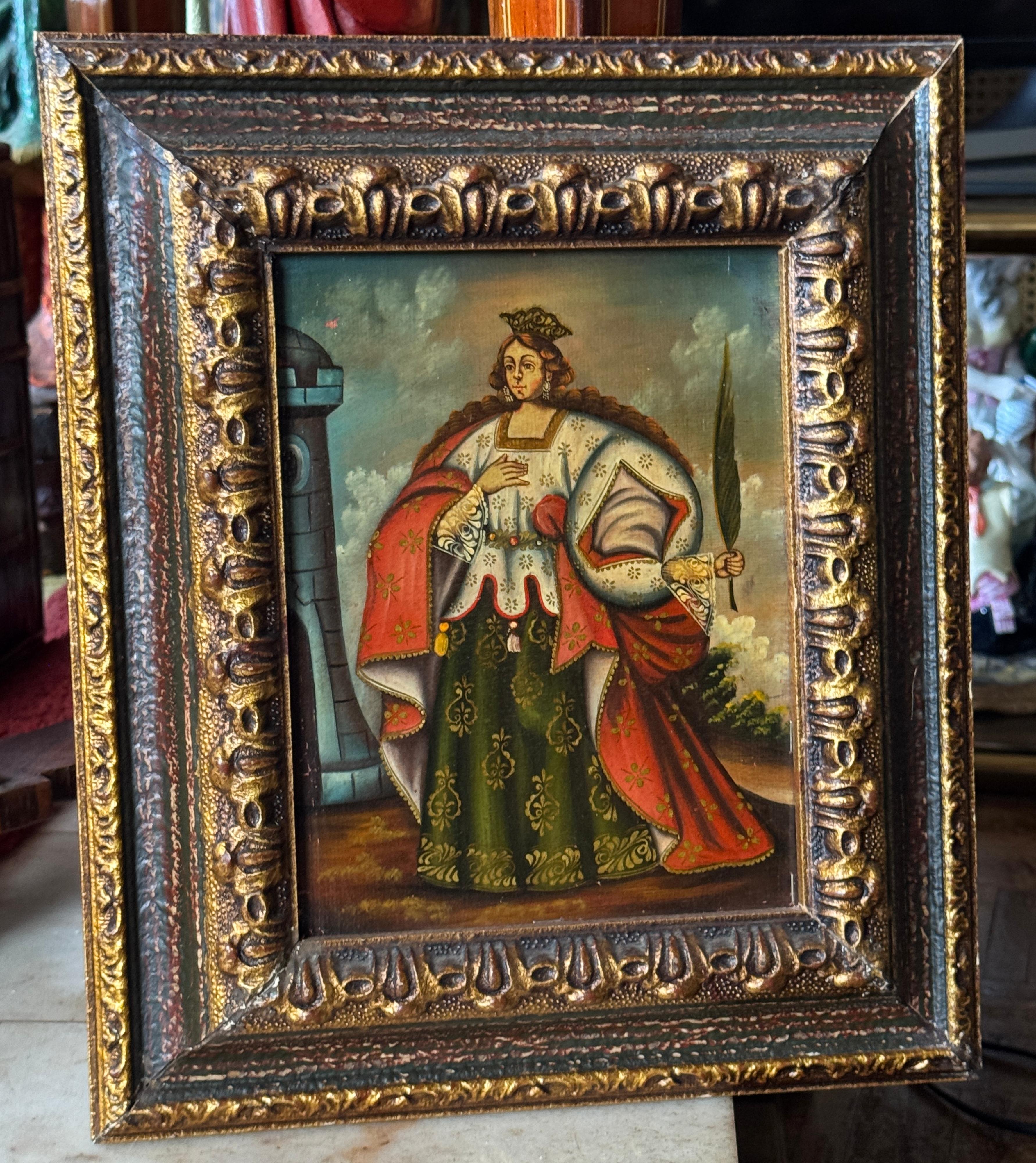 Set of 6 Paintings Attributed to the Cusco School, 18th–19th Centuries In Good Condition For Sale In Madrid, ES