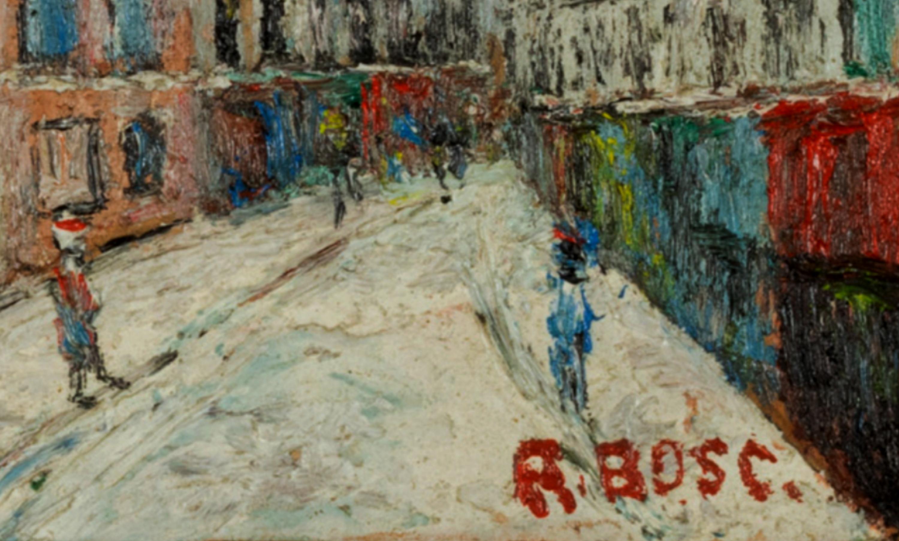 Set di 6 dipinti di Parigi, Post-Impressionismo, (20° secolo) in vendita 4