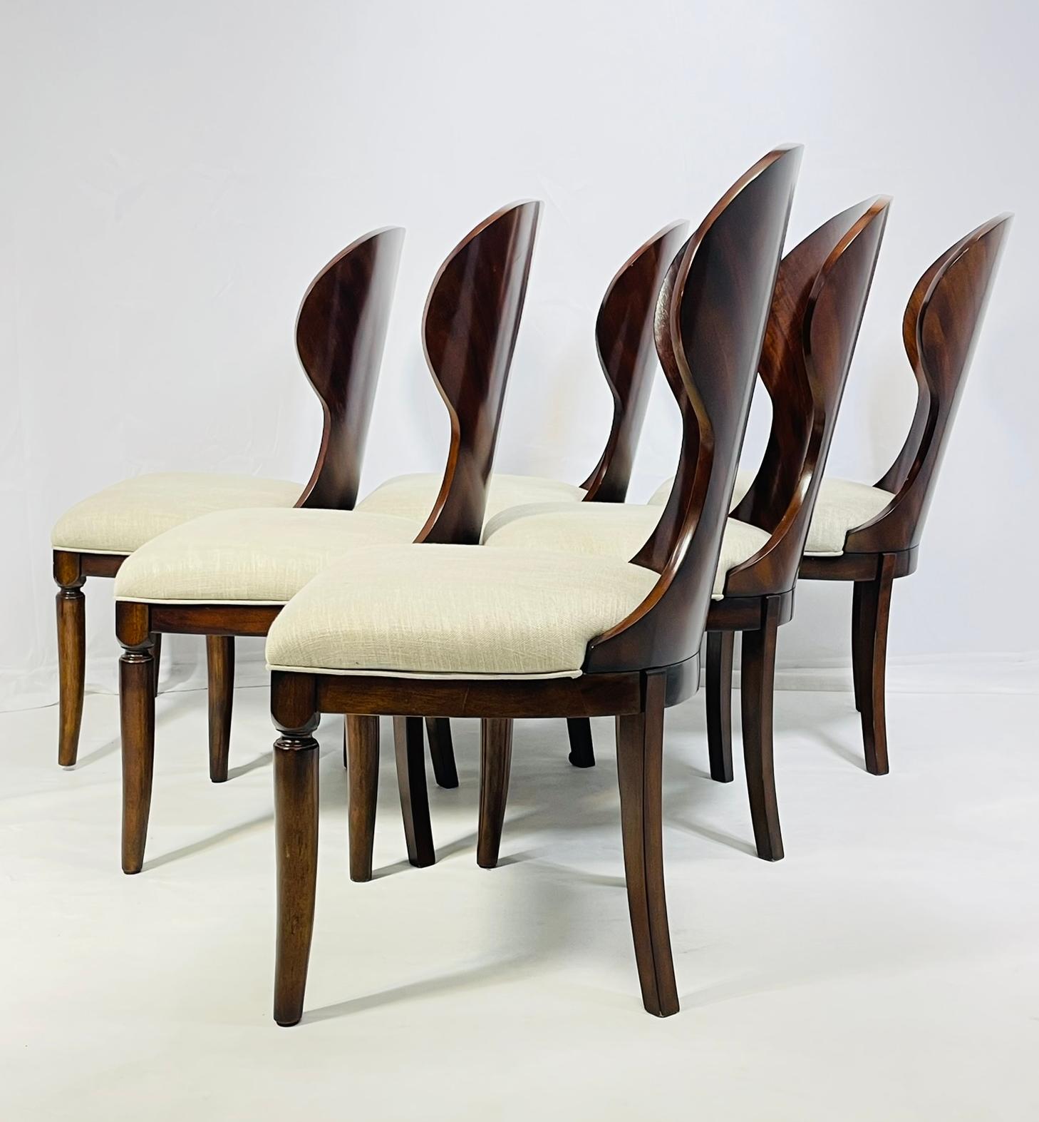 Fine XX secolo Set di 6 sedie da pranzo 