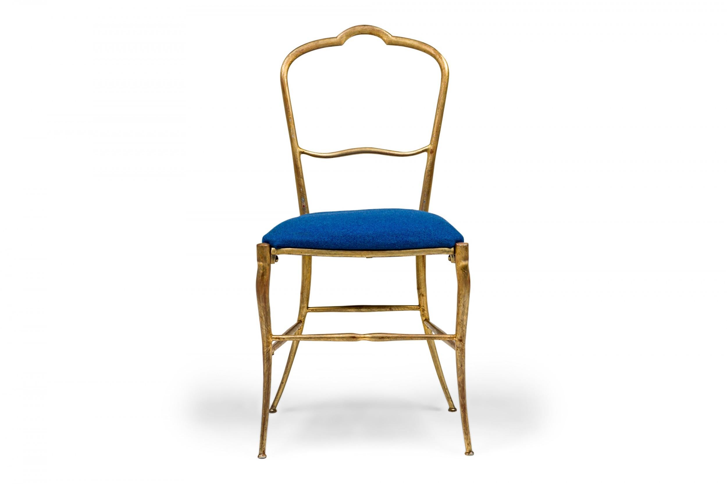 Mid-Century moderno Set di 6 sedie da pranzo Palladio con struttura in legno, argento e foglia d'oro in vendita
