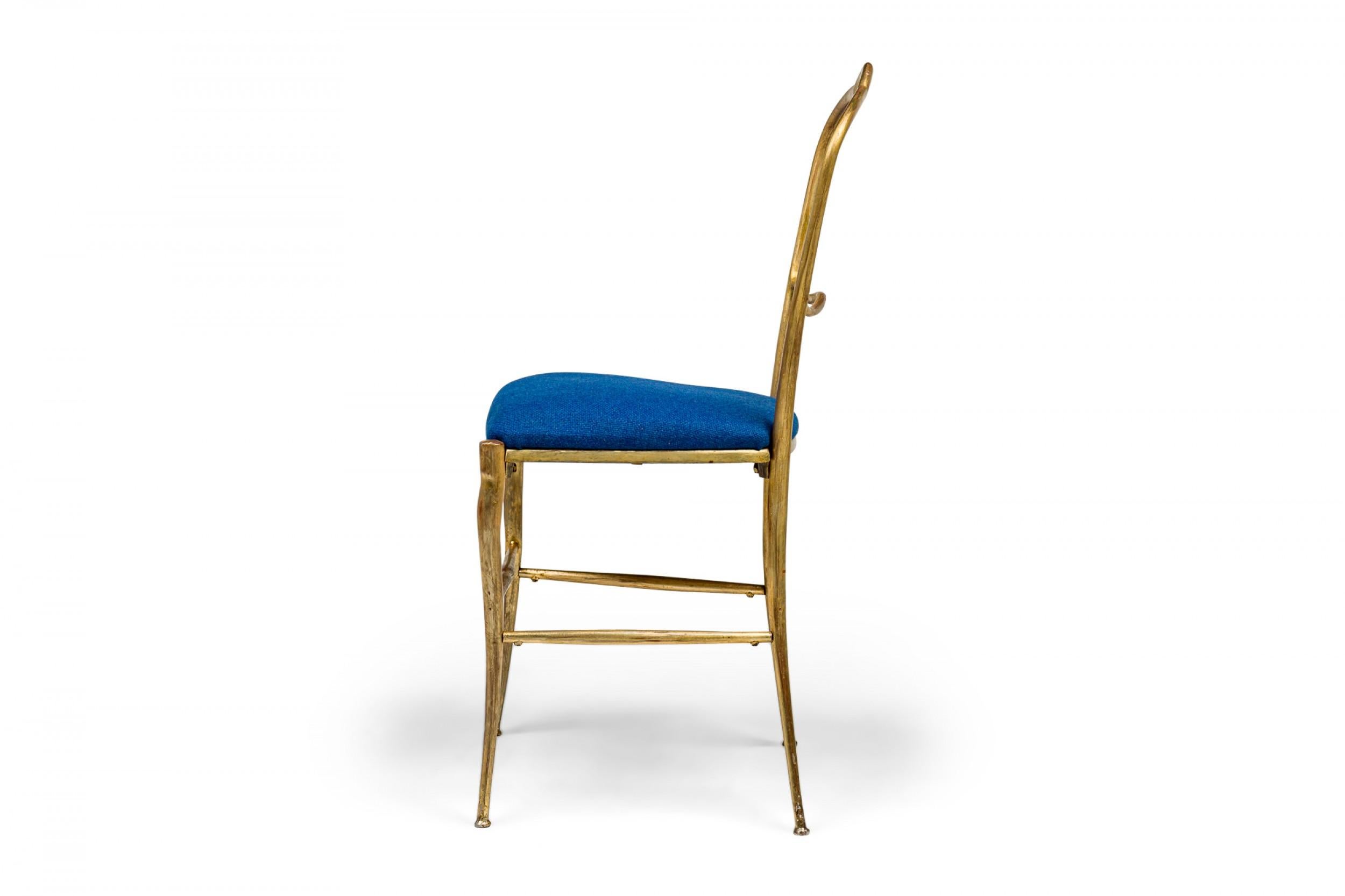 XX secolo Set di 6 sedie da pranzo Palladio con struttura in legno, argento e foglia d'oro in vendita