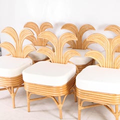Set di 6 sedie in rattan "palmtree"