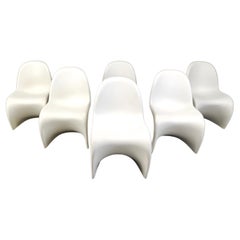 Ensemble de 6 chaises de salle à manger Panton Vitra, années 1990