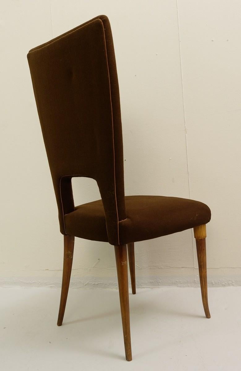 Set of 6 Paolo Buffa Style Highback Chairs, 1950s 2