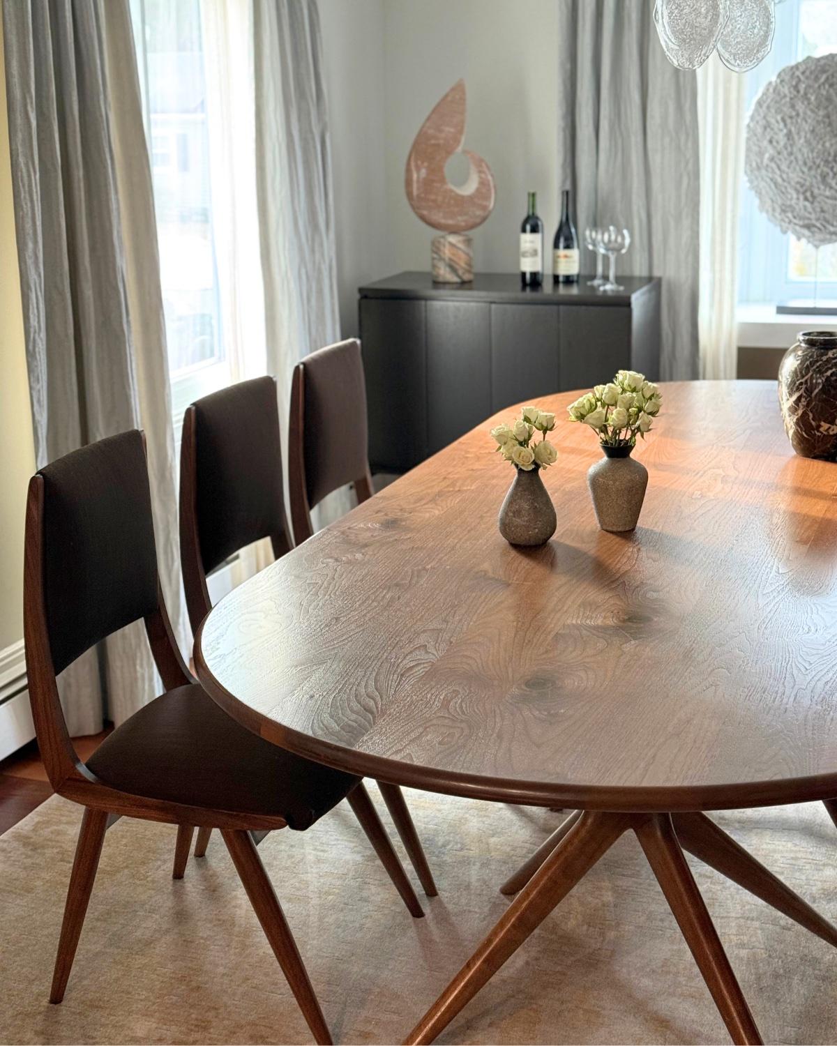 Ensemble de 6 chaises de salle à manger Parisiano en noyer naturel en vente 5