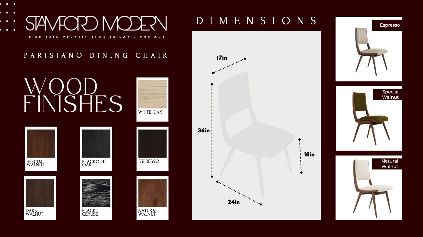 Ensemble de 6 chaises de salle à manger Parisiano en noyer naturel en vente 6