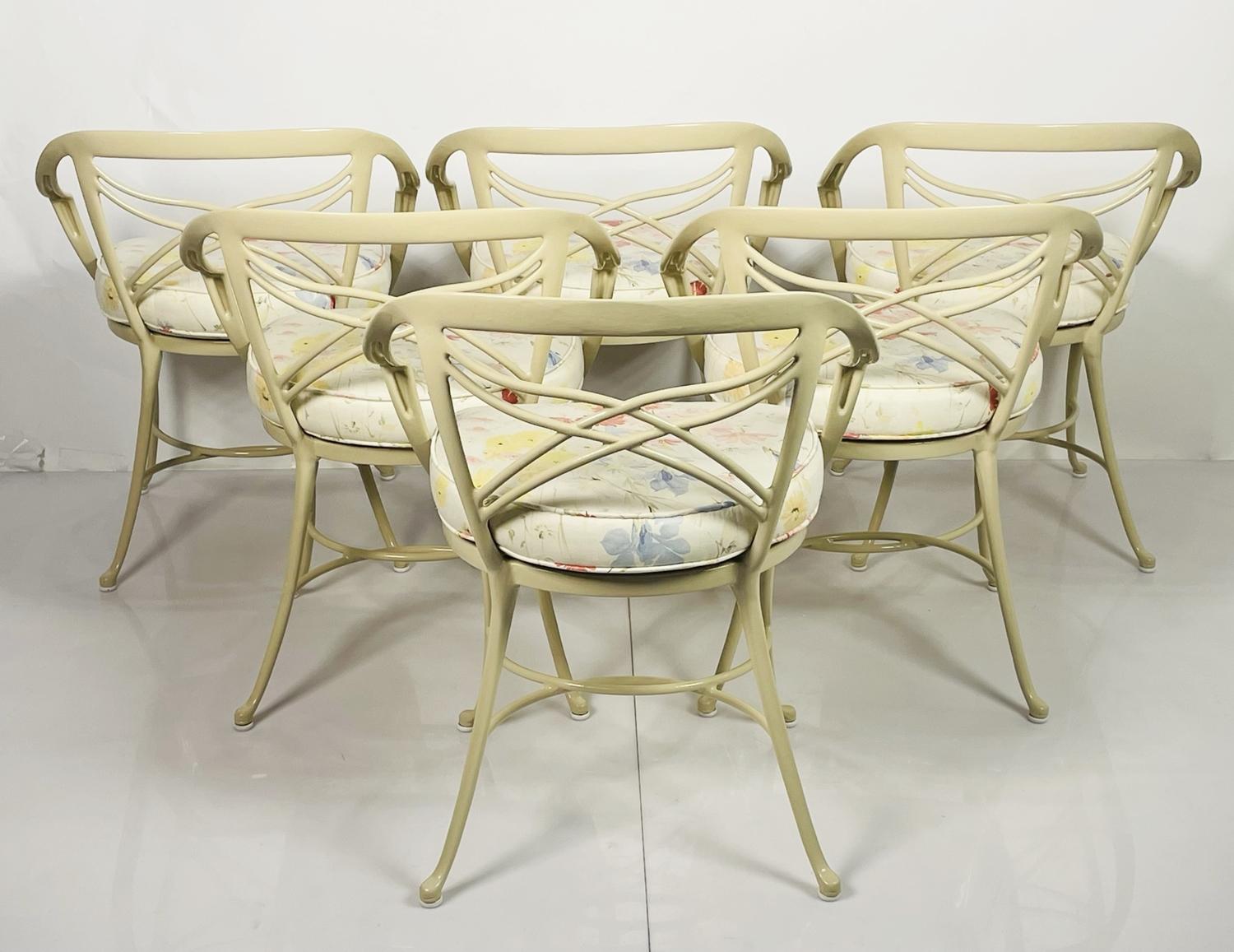Late 20th Century Set of 6 Patio/Dining Arm Chairs by Brown-Jordan, USA 1970's For Sale