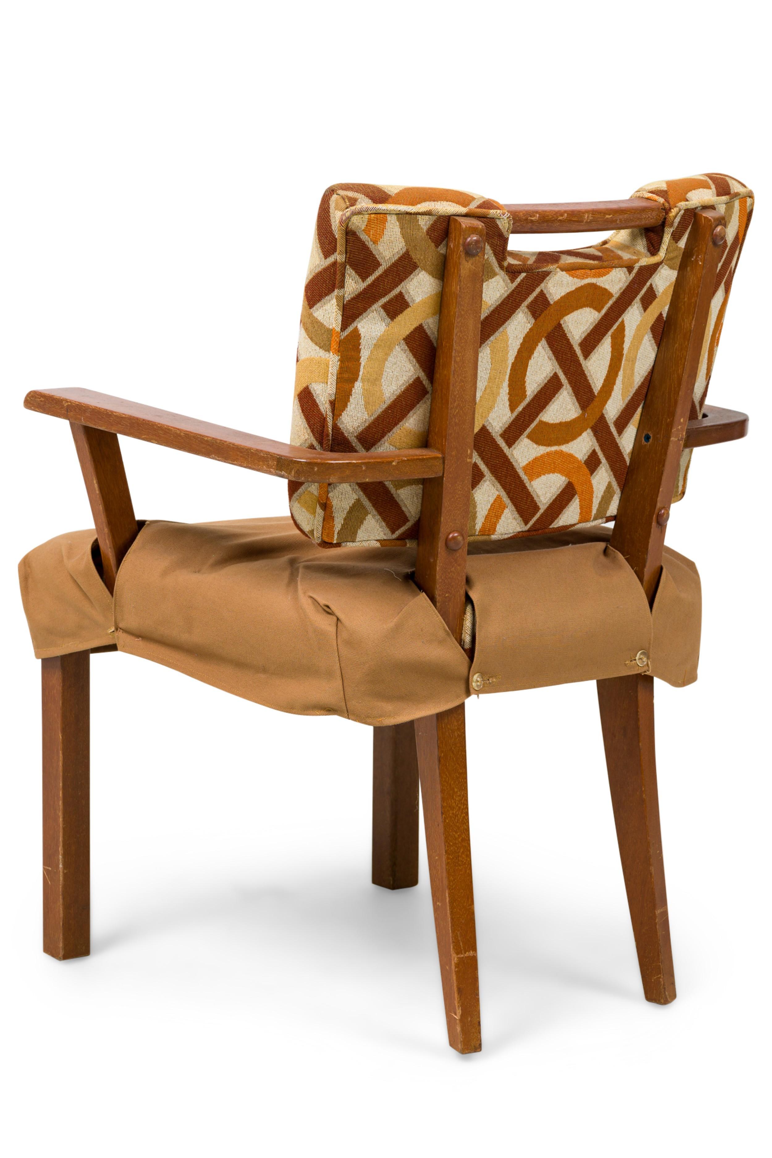 20th Century Set of 6 Paul Laszlo Mid-Century American Geometric Upholstered Dining Chairs For Sale
