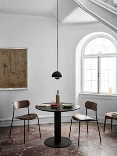 Set of 6 Pavilion AV1 Stackable Chairs, Black Steel/Walnut- by Anderssen & Voll