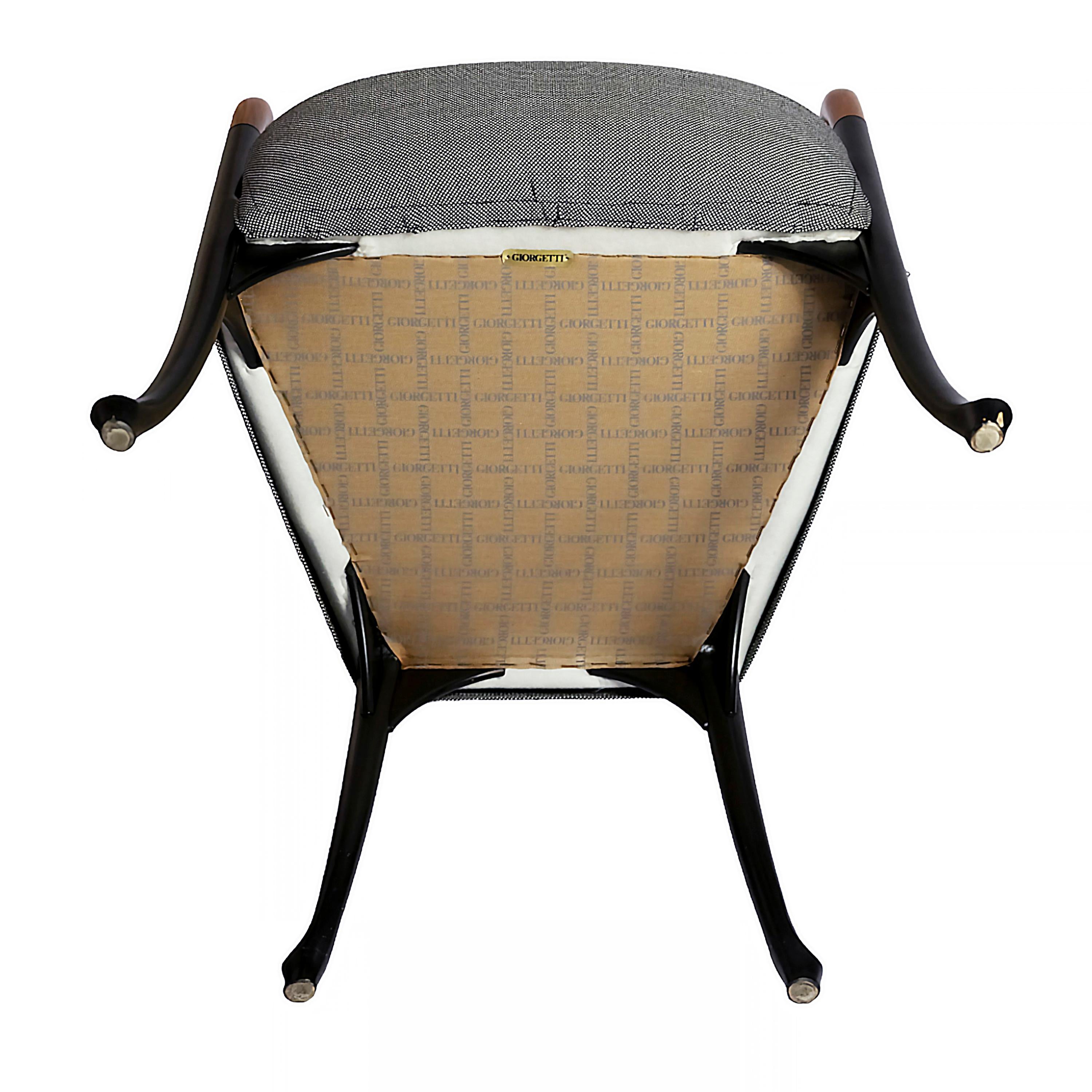 20ième siècle Jeu de 6 pièces. Fauteuils Giorgetti Progetti d'Umberto Asnago en vente