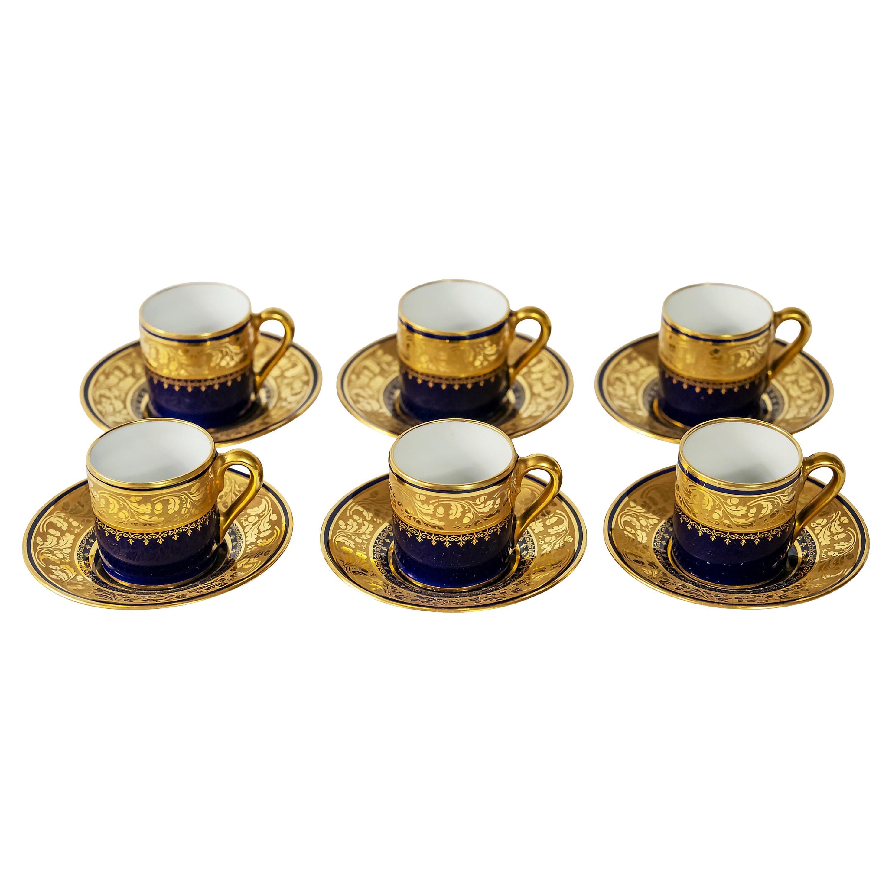 Set of 6 pcs. Limoges Porcelain Espresso Cups