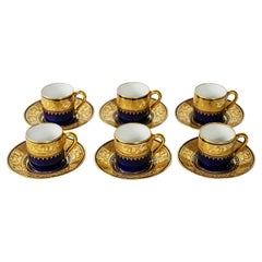 Retro Set of 6 pcs. Limoges Porcelain Espresso Cups