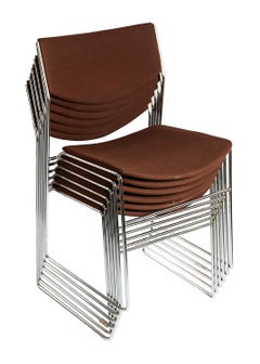 Set of 6 pcs. Midcentury Bononia Stackable Dinning Chairs, Italy 1970s